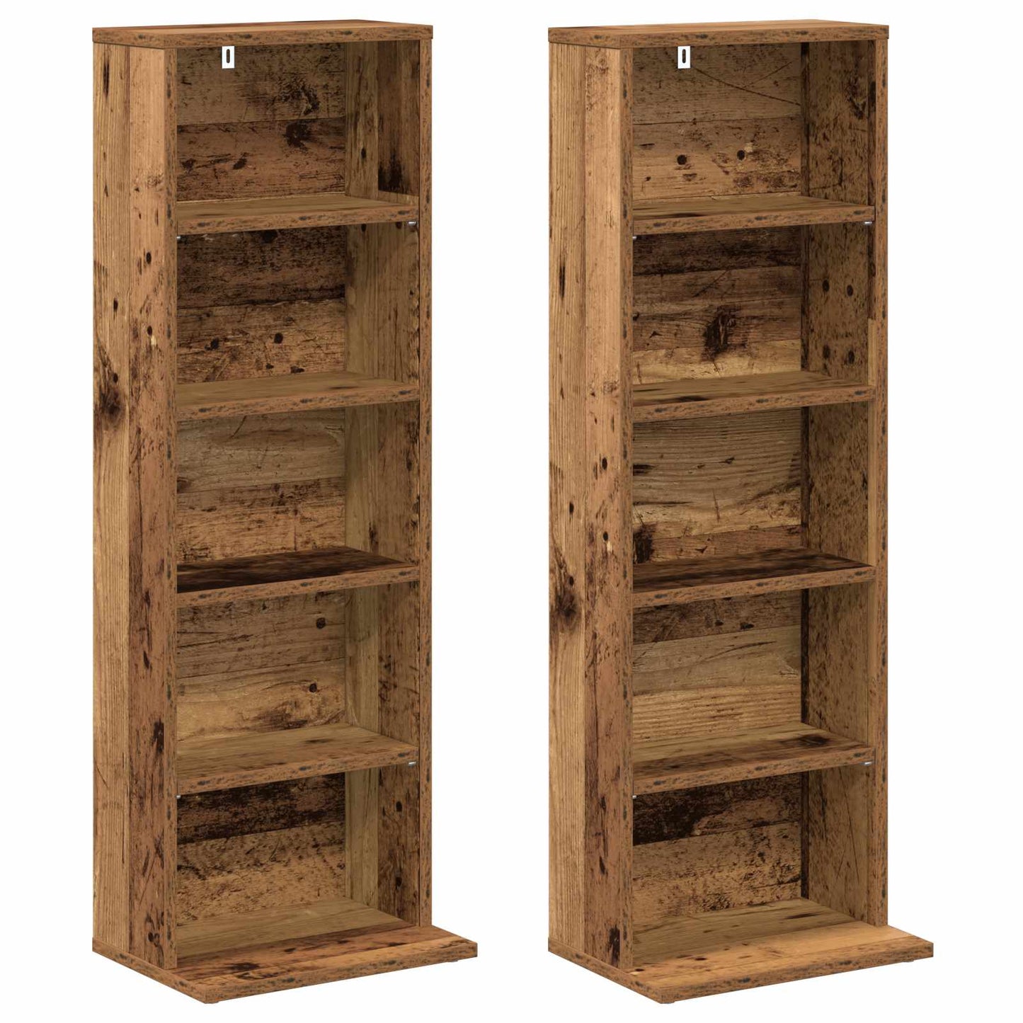 CD szekrény 2 db Antik Fa 33 x 23,5 x 97,5 cm Szerelt Fa
