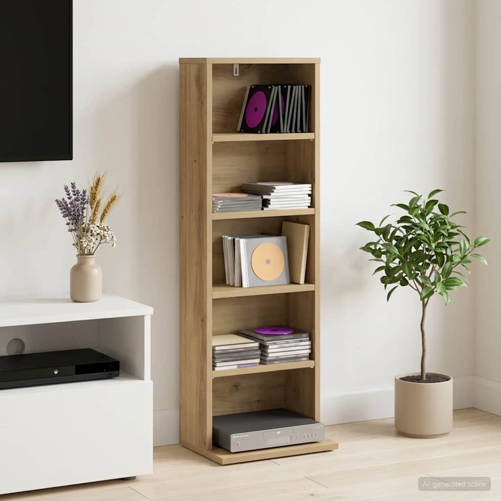 CD szekrény Kézműves Tölgy 33 x 23,5 x 97,5 cm Szerelt Fa