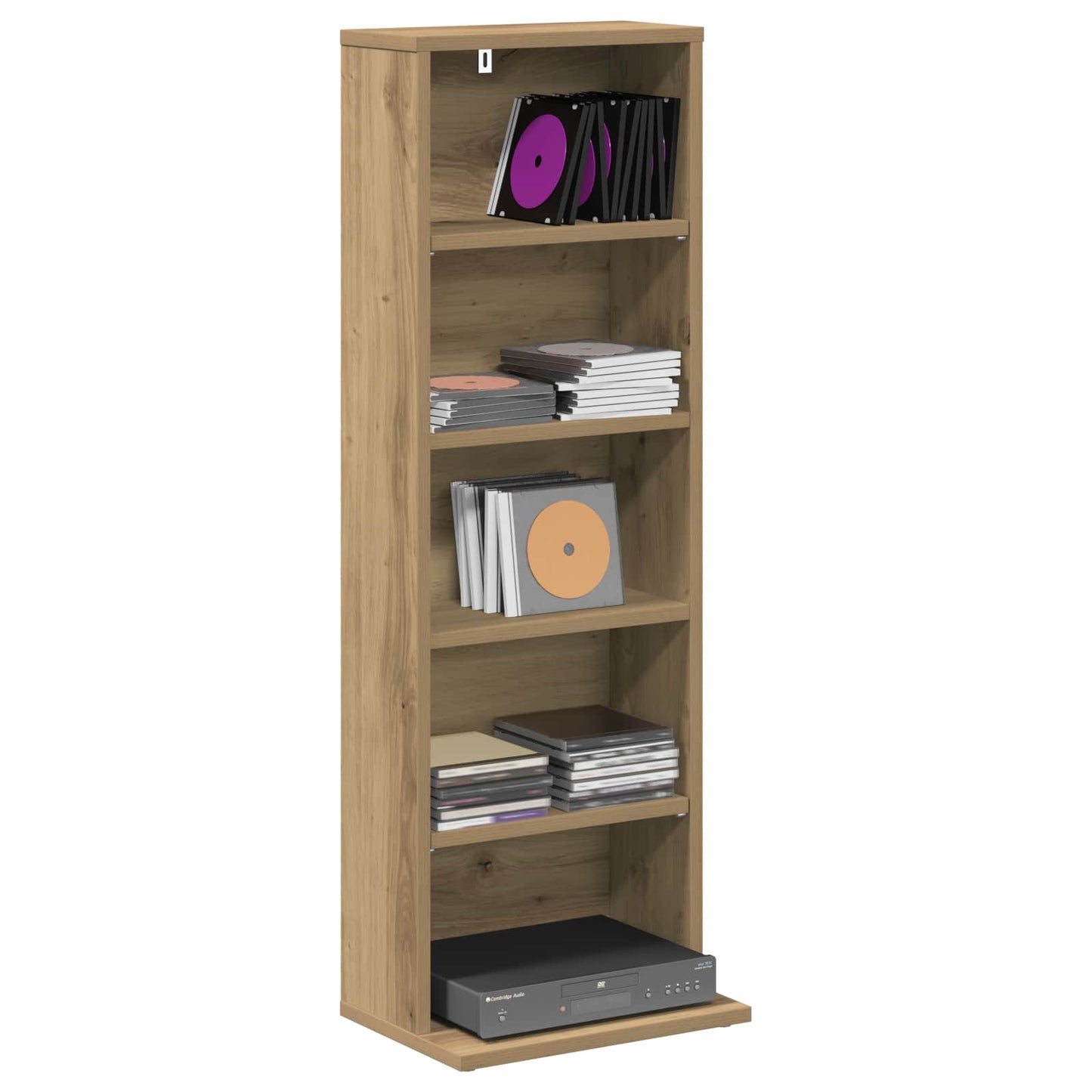 CD szekrény Kézműves Tölgy 33 x 23,5 x 97,5 cm Szerelt Fa