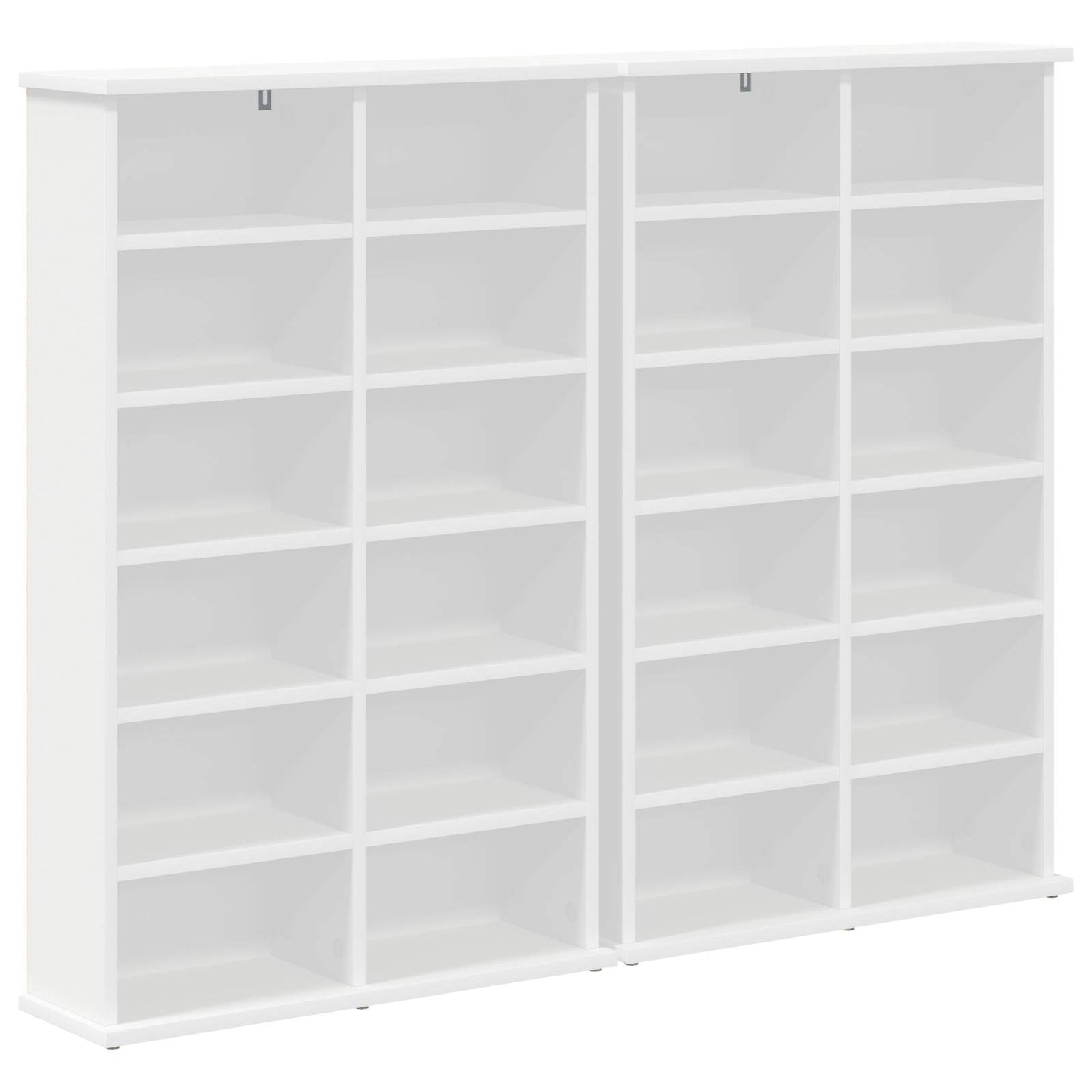 CD szekrény 2 db Fehér 60 x 17 x 92 cm Szerelt Fa