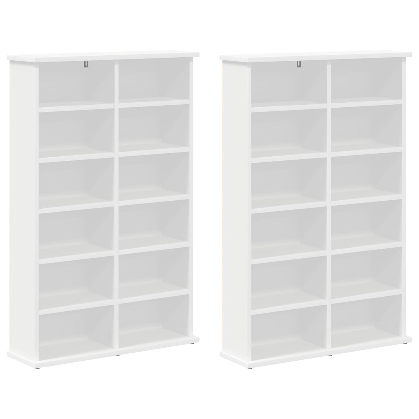 CD szekrény 2 db Fehér 60 x 17 x 92 cm Szerelt Fa