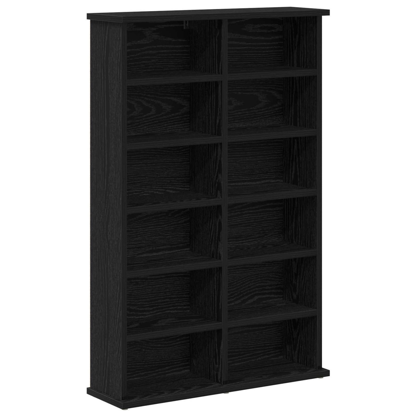 CD szekrény 2 db Fekete Tölgy 60 x 17 x 92 cm Szerelt Fa