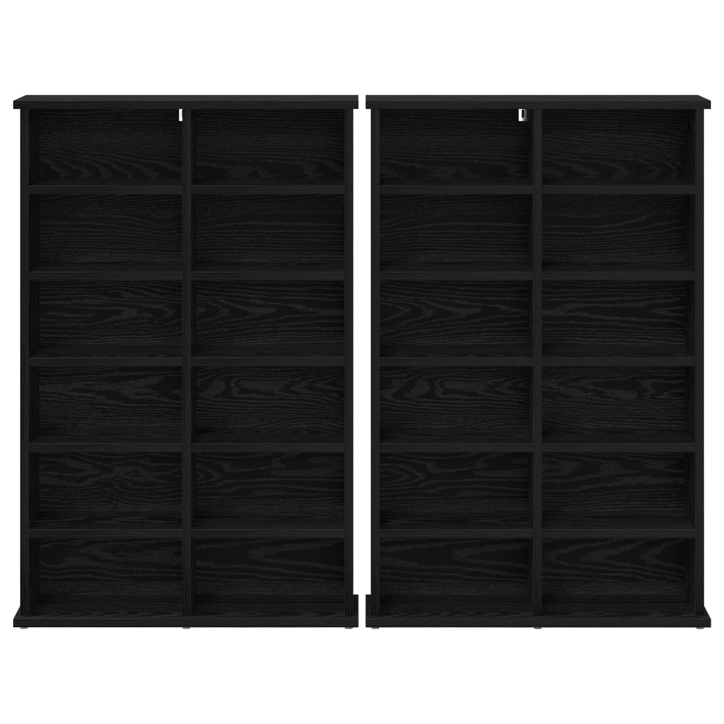 CD szekrény 2 db Fekete Tölgy 60 x 17 x 92 cm Szerelt Fa