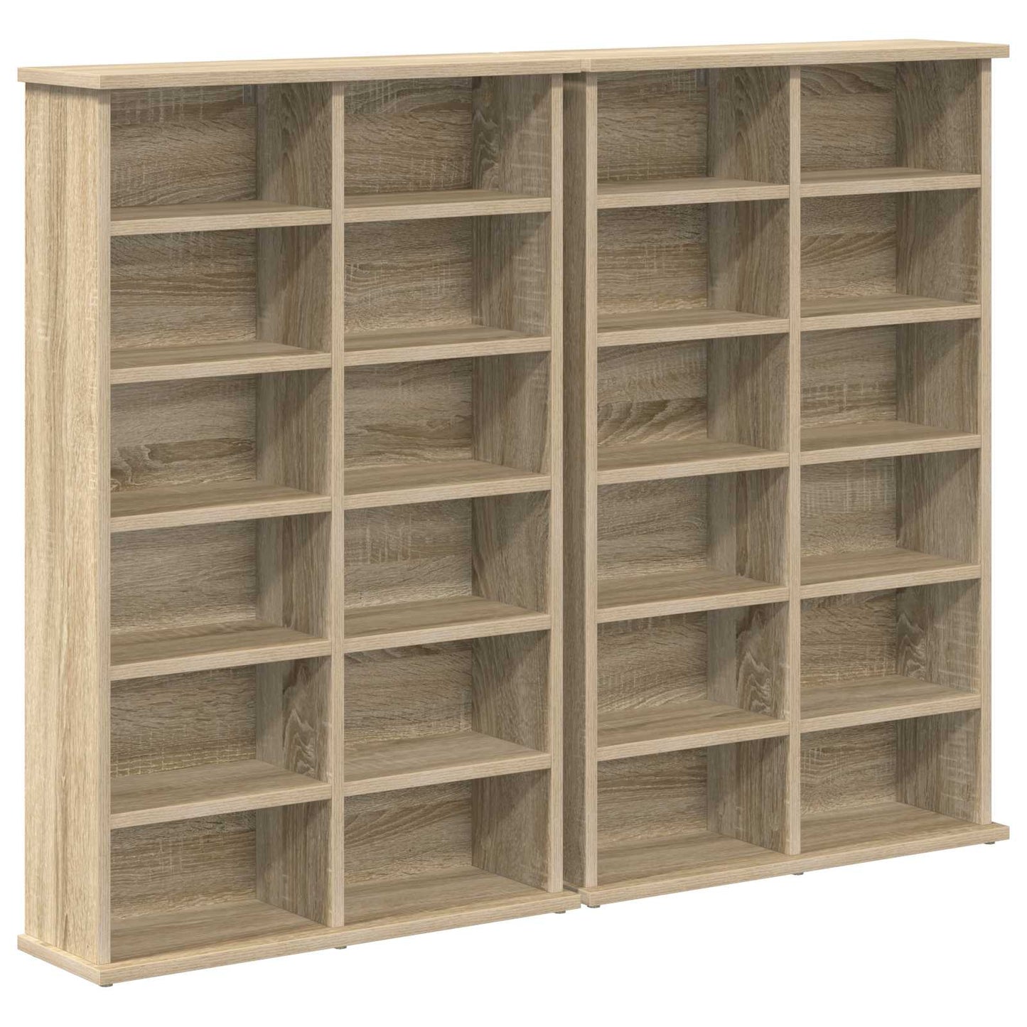 CD szekrény 2 db Sonoma Tölgy 60 x 17 x 92 cm Szerelt Fa