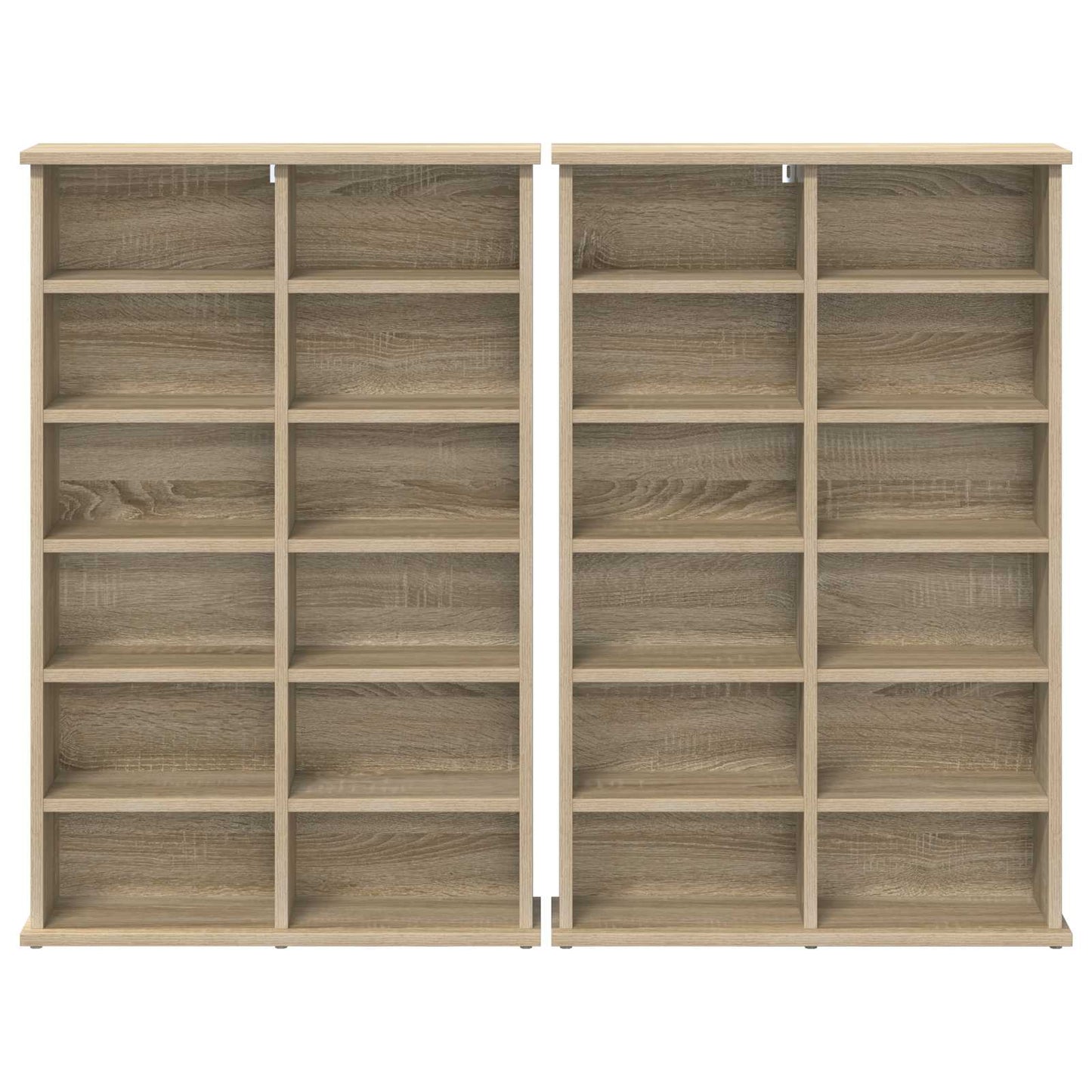 CD szekrény 2 db Sonoma Tölgy 60 x 17 x 92 cm Szerelt Fa
