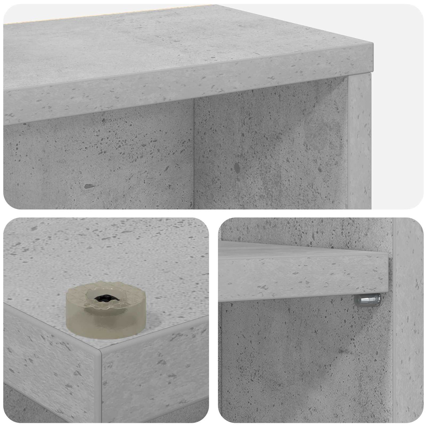 CD szekrény 2 db Betonszürke 60 x 17 x 92 cm Szerelt Fa