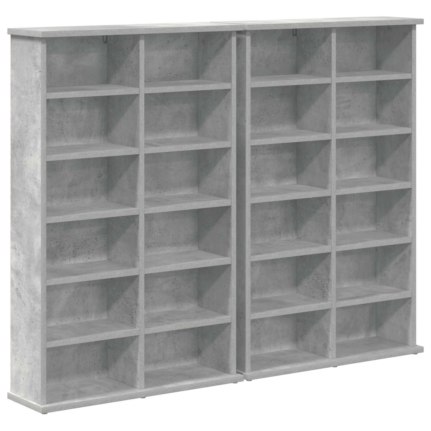 CD szekrény 2 db Betonszürke 60 x 17 x 92 cm Szerelt Fa