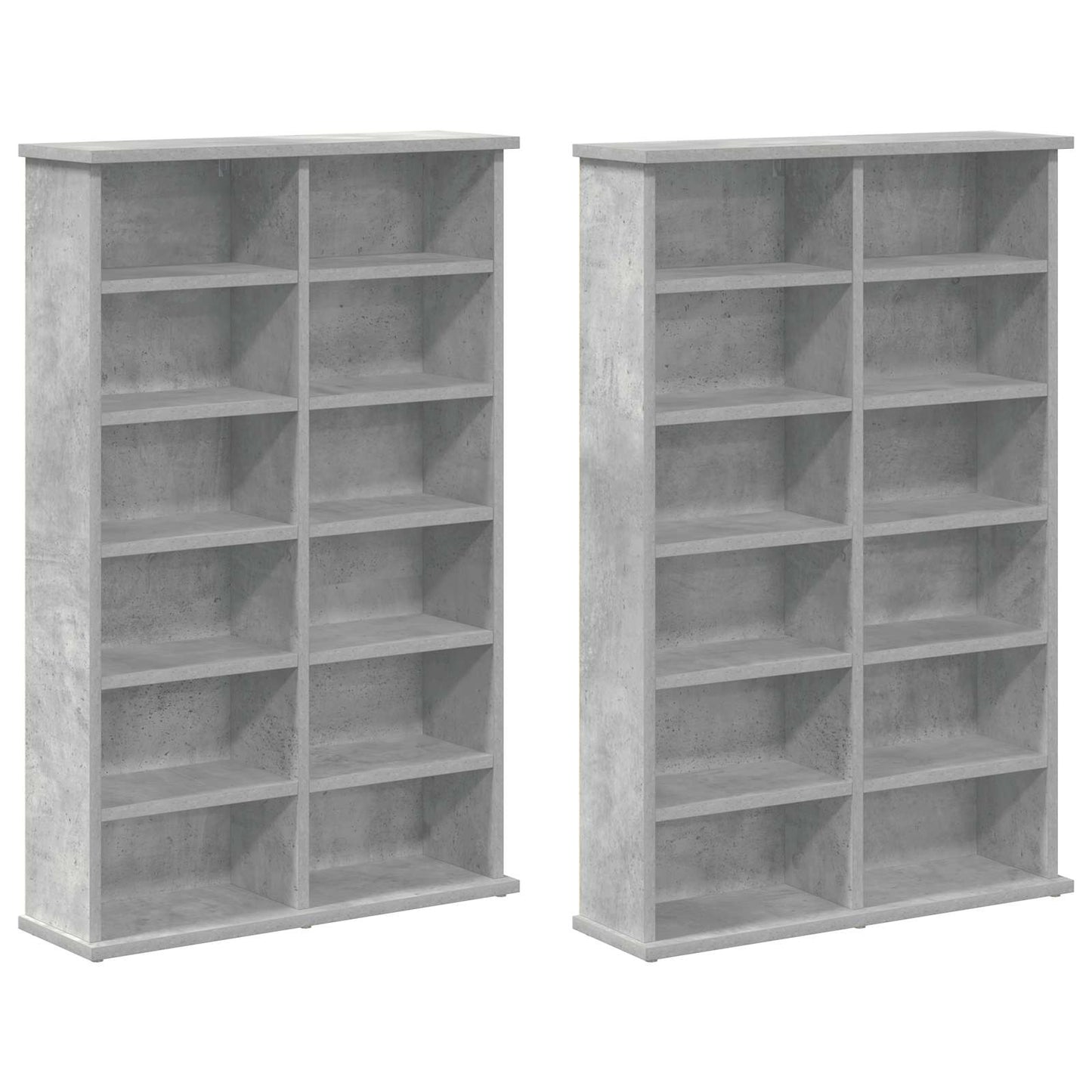 CD szekrény 2 db Betonszürke 60 x 17 x 92 cm Szerelt Fa