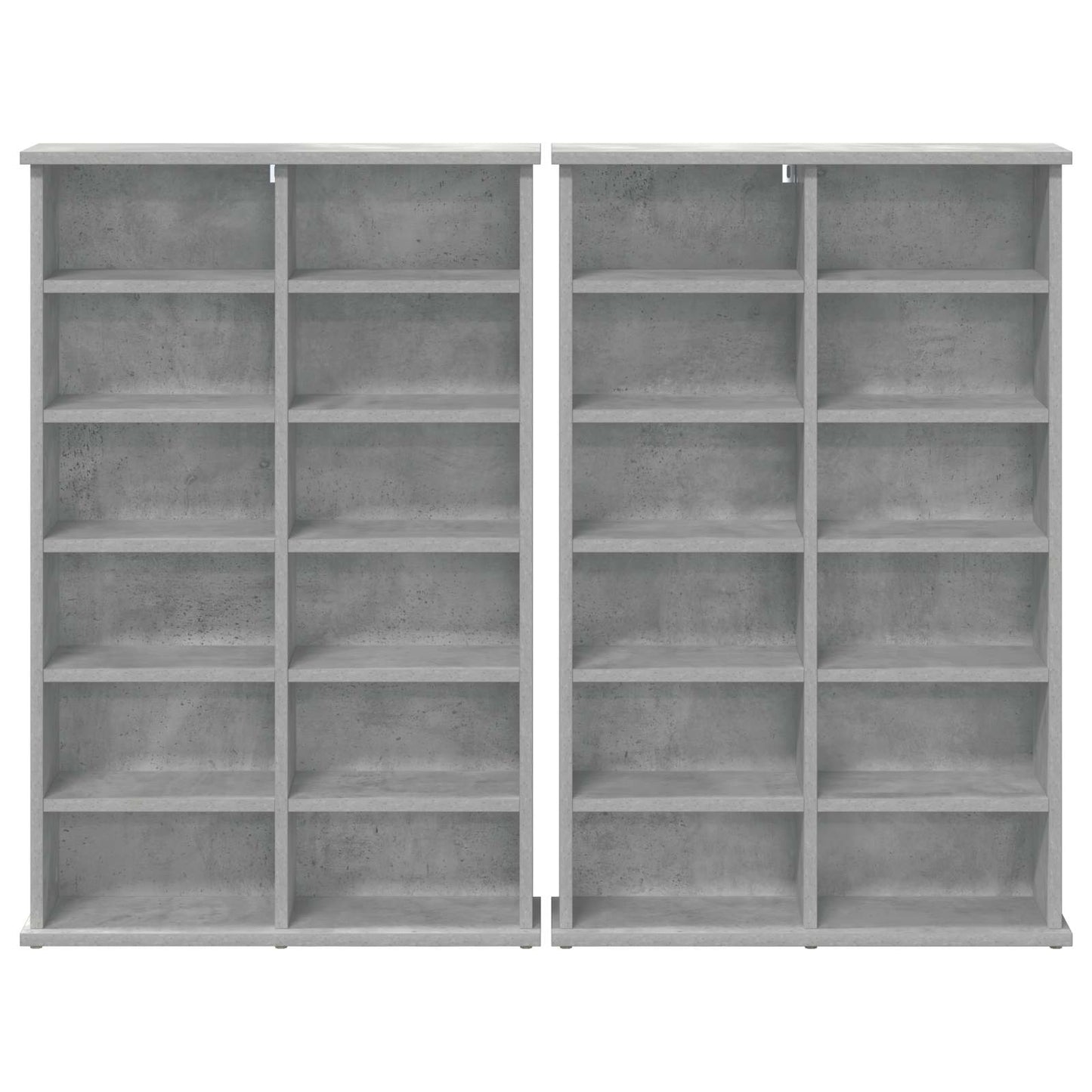 CD szekrény 2 db Betonszürke 60 x 17 x 92 cm Szerelt Fa