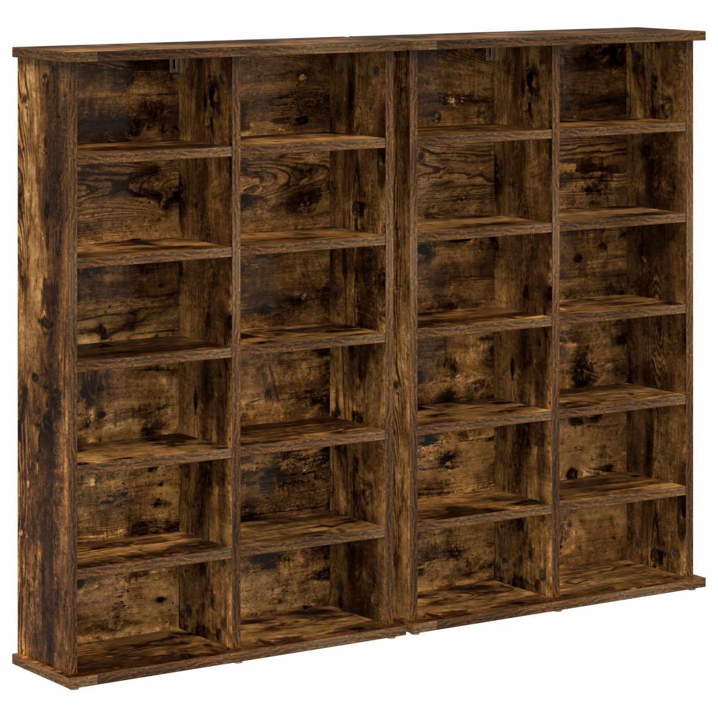 CD szekrény 2 db Füstös Tölgy 60 x 17 x 92 cm Szerelt Fa