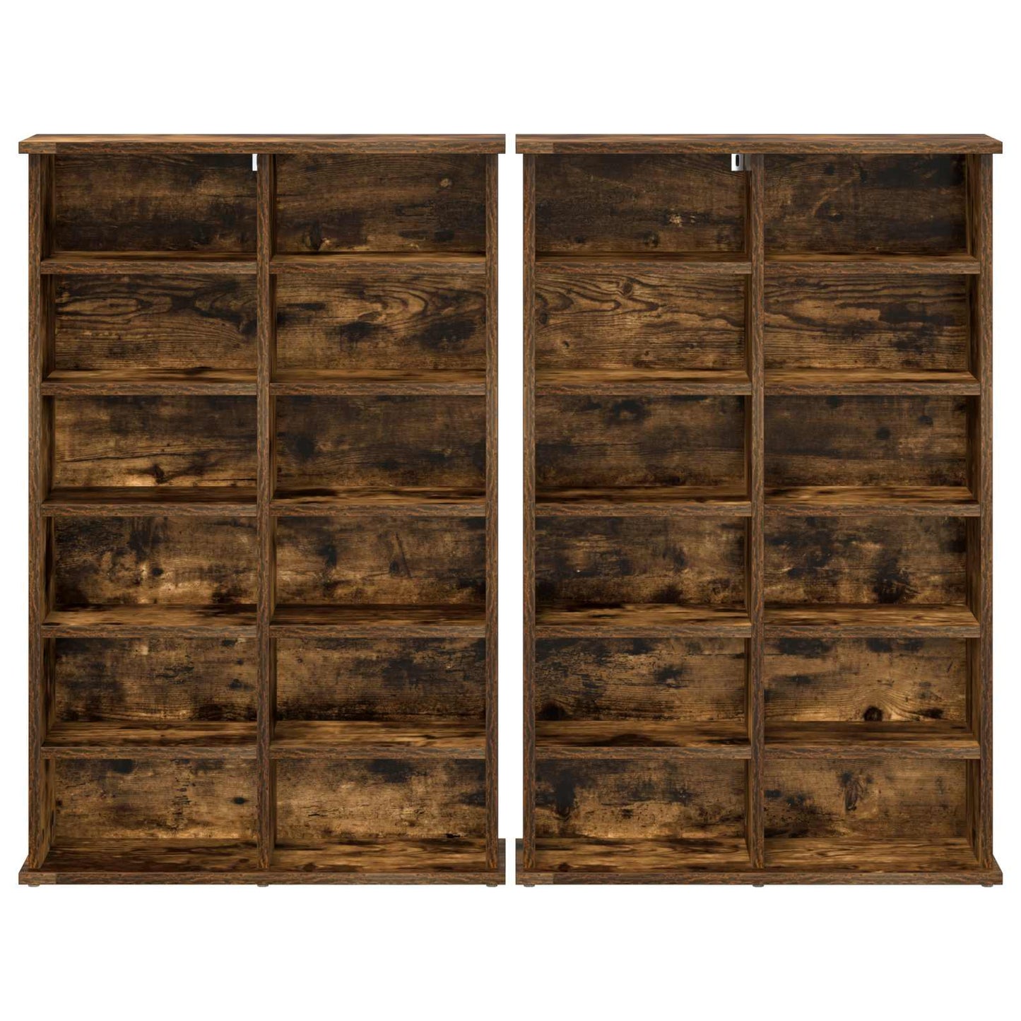 CD szekrény 2 db Füstös Tölgy 60 x 17 x 92 cm Szerelt Fa