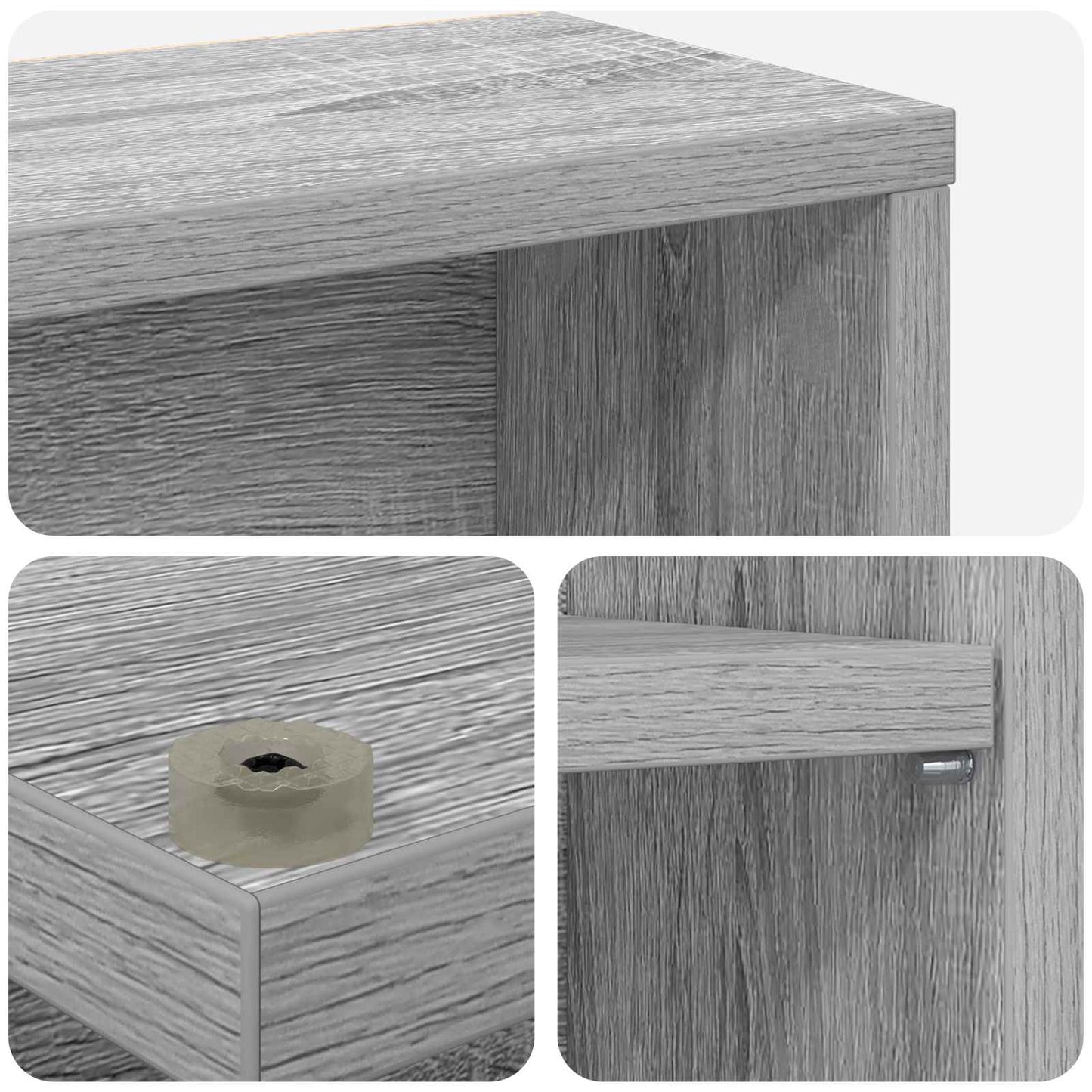 CD szekrény 2 db Szürke Sonoma 60 x 17 x 92 cm Szerelt Fa