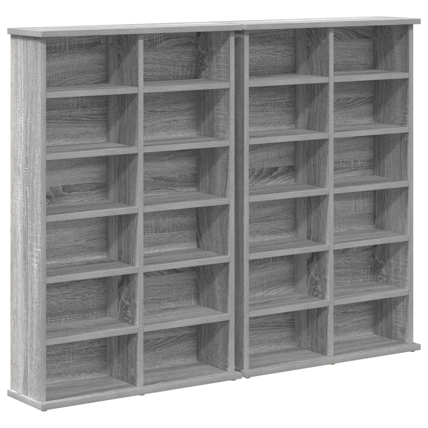 CD szekrény 2 db Szürke Sonoma 60 x 17 x 92 cm Szerelt Fa