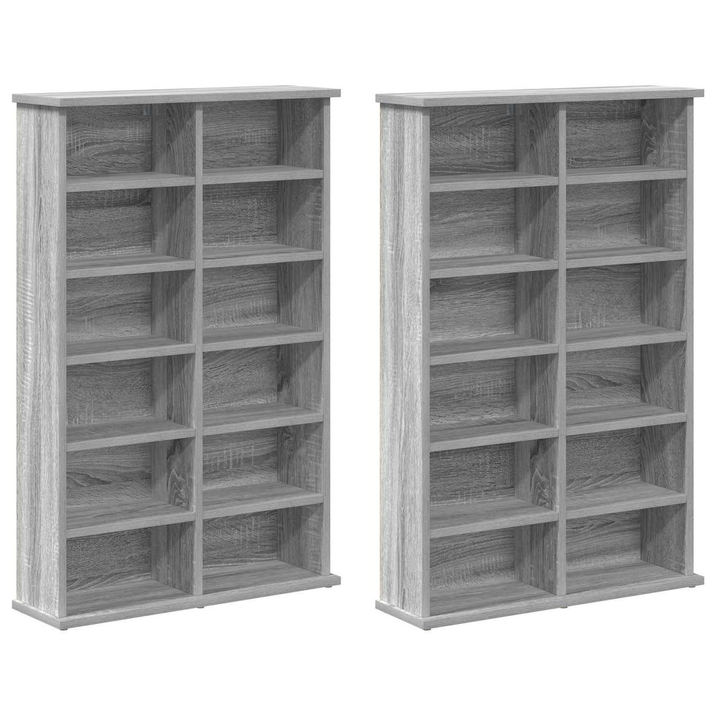 CD szekrény 2 db Szürke Sonoma 60 x 17 x 92 cm Szerelt Fa