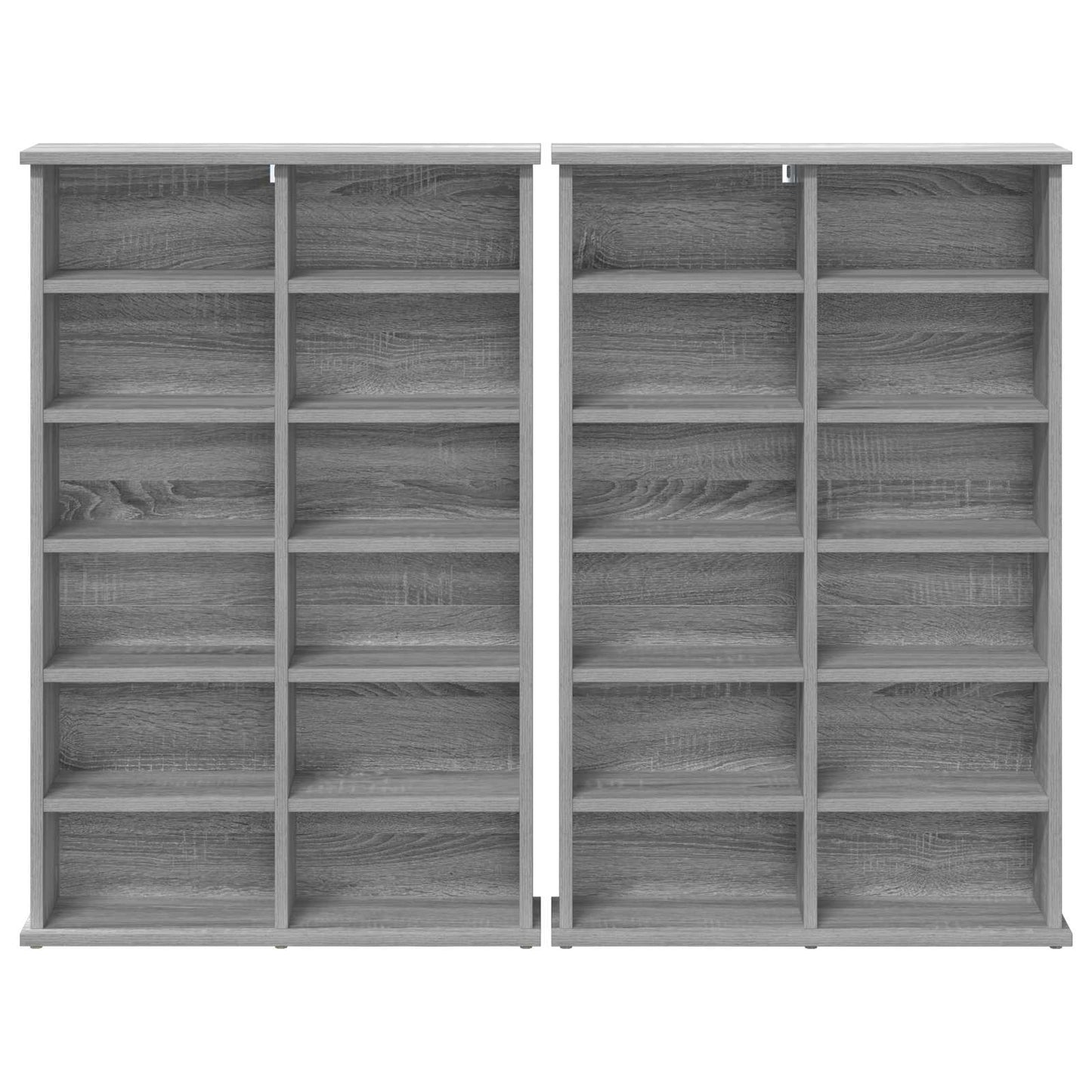 CD szekrény 2 db Szürke Sonoma 60 x 17 x 92 cm Szerelt Fa