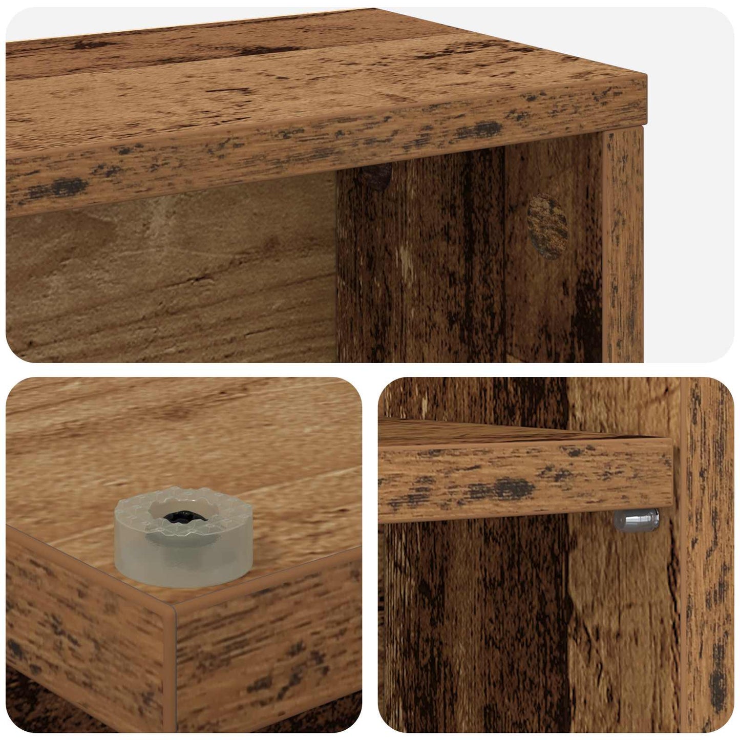CD szekrény Antik Fa 60 x 17 x 92 cm Szerelt Fa