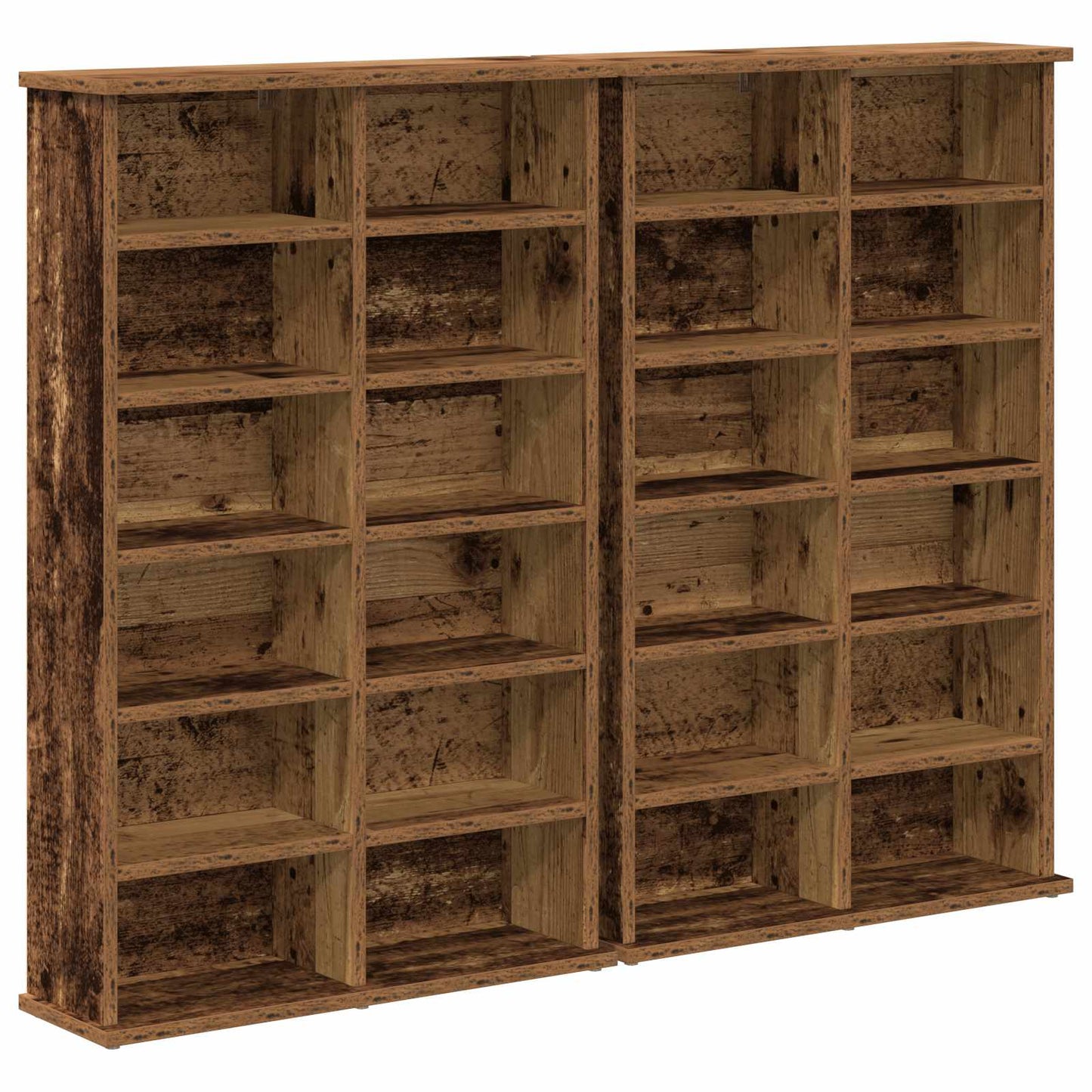 CD szekrény 2 db Antik Fa 60 x 17 x 92 cm Szerelt Fa