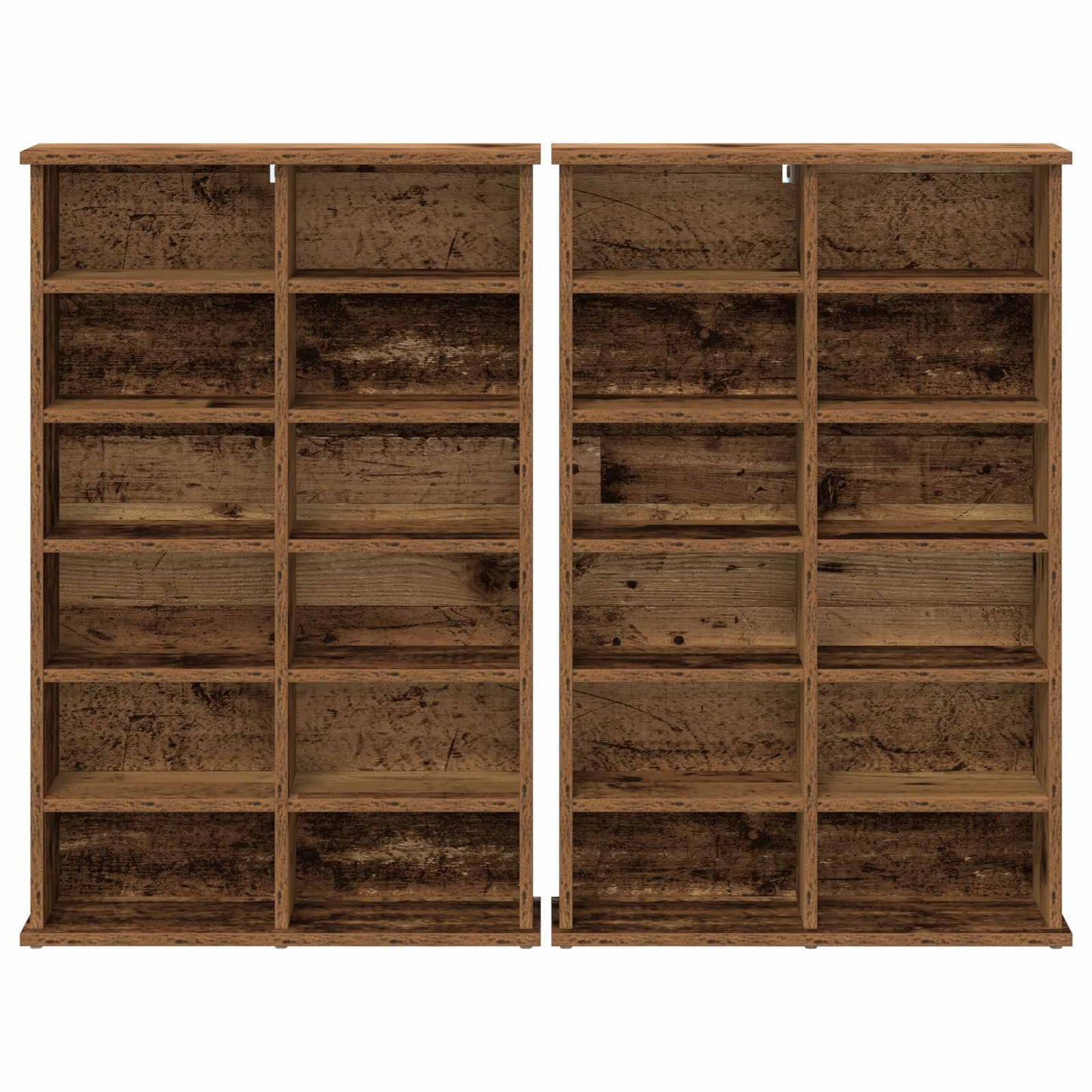 CD szekrény 2 db Antik Fa 60 x 17 x 92 cm Szerelt Fa