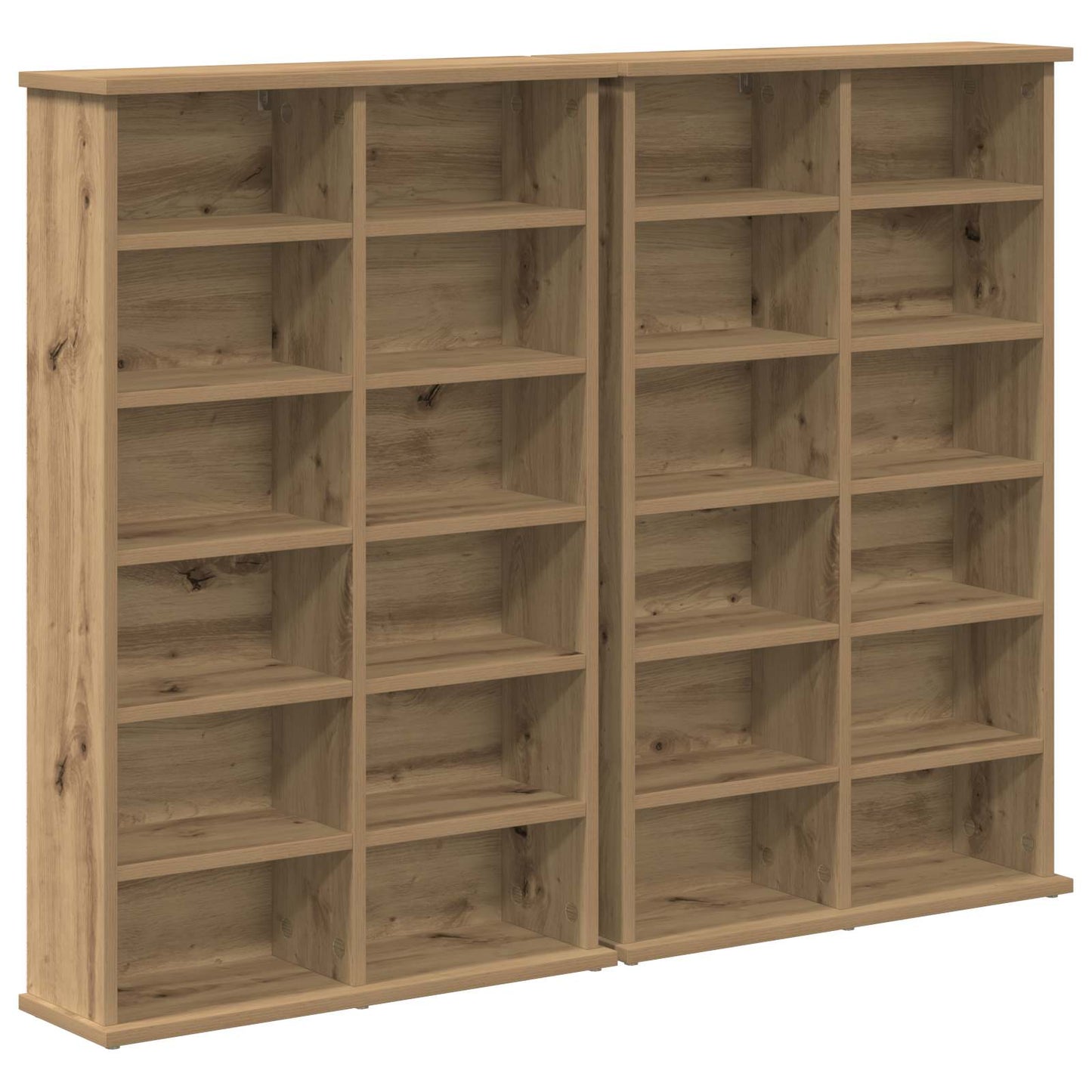 CD szekrény 2 db Kézműves Tölgy 60 x 17 x 92 cm Szerelt Fa