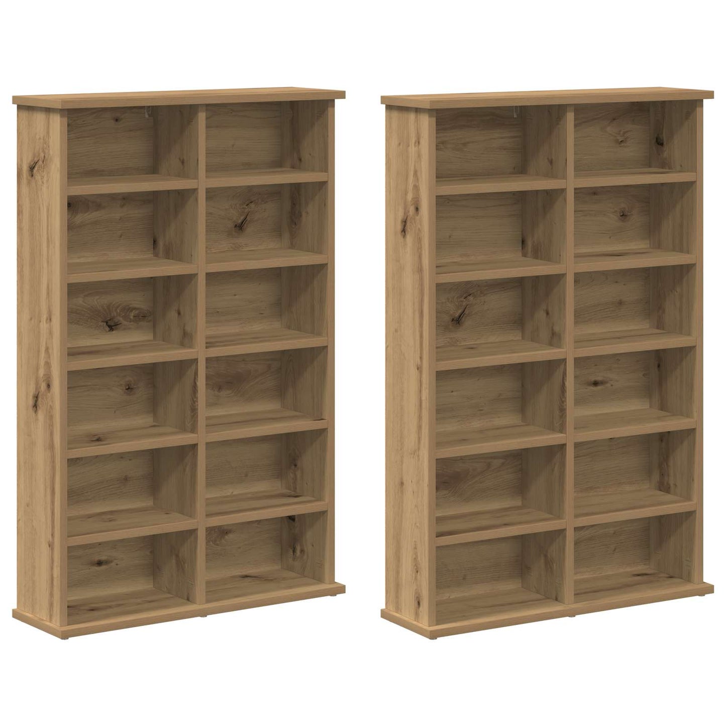 CD szekrény 2 db Kézműves Tölgy 60 x 17 x 92 cm Szerelt Fa