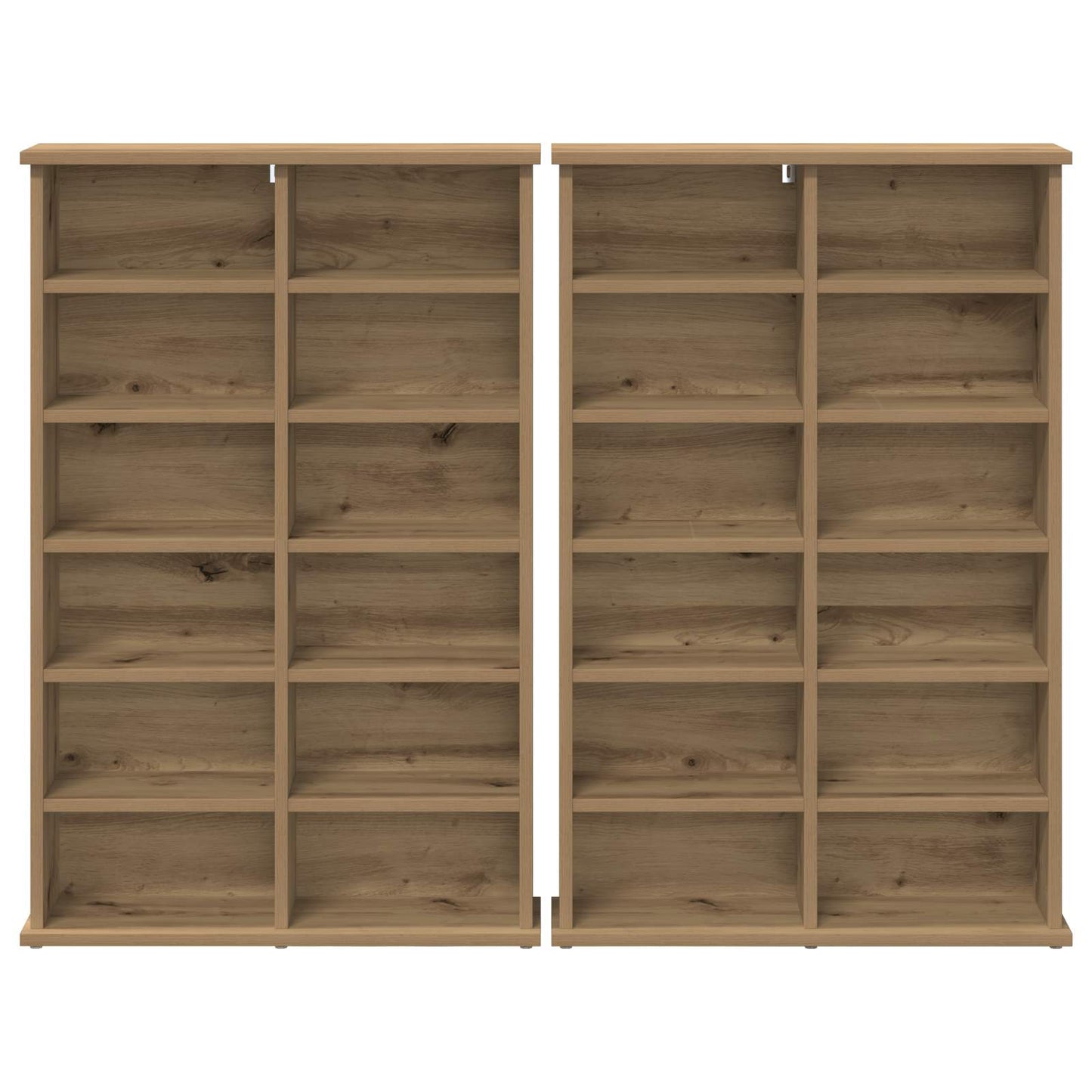 CD szekrény 2 db Kézműves Tölgy 60 x 17 x 92 cm Szerelt Fa