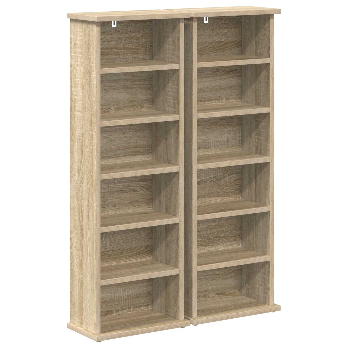 CD szekrény 2 db Sonoma Tölgy 60 x 17 x 92 cm Szerelt Fa