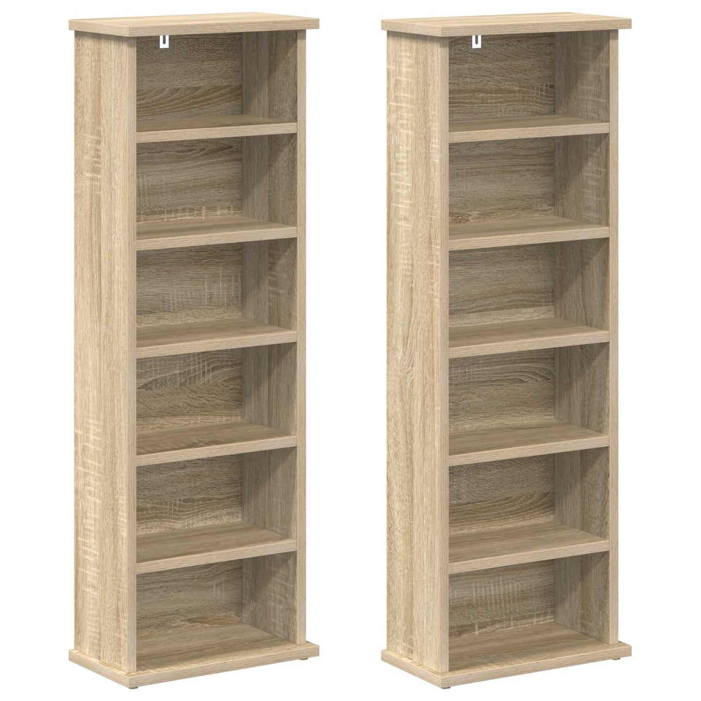 CD szekrény 2 db Sonoma Tölgy 60 x 17 x 92 cm Szerelt Fa