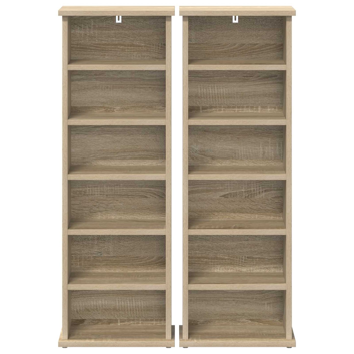 CD szekrény 2 db Sonoma Tölgy 60 x 17 x 92 cm Szerelt Fa