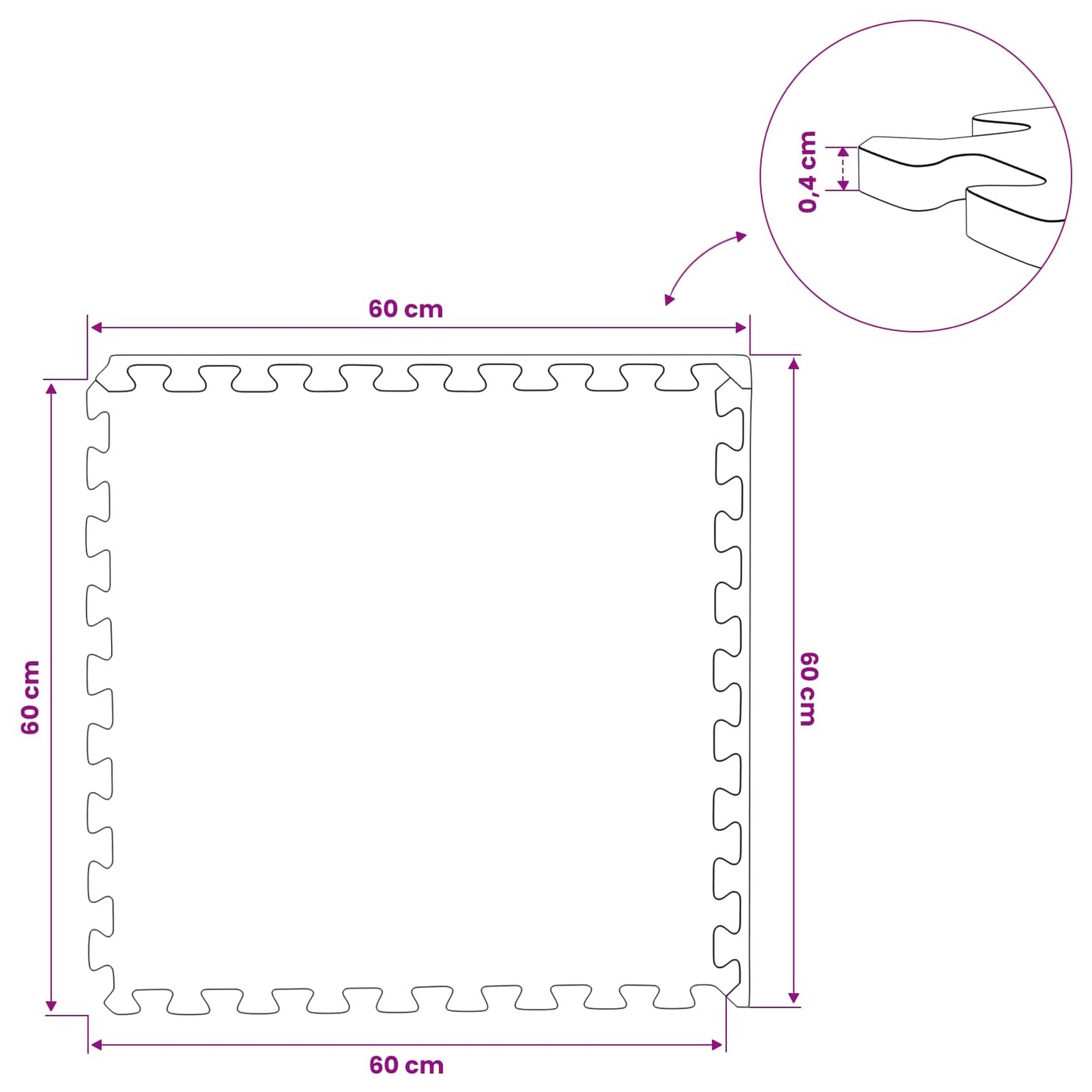 Padló Szőnyegek 50 db Kék 18 m² EVA Hab