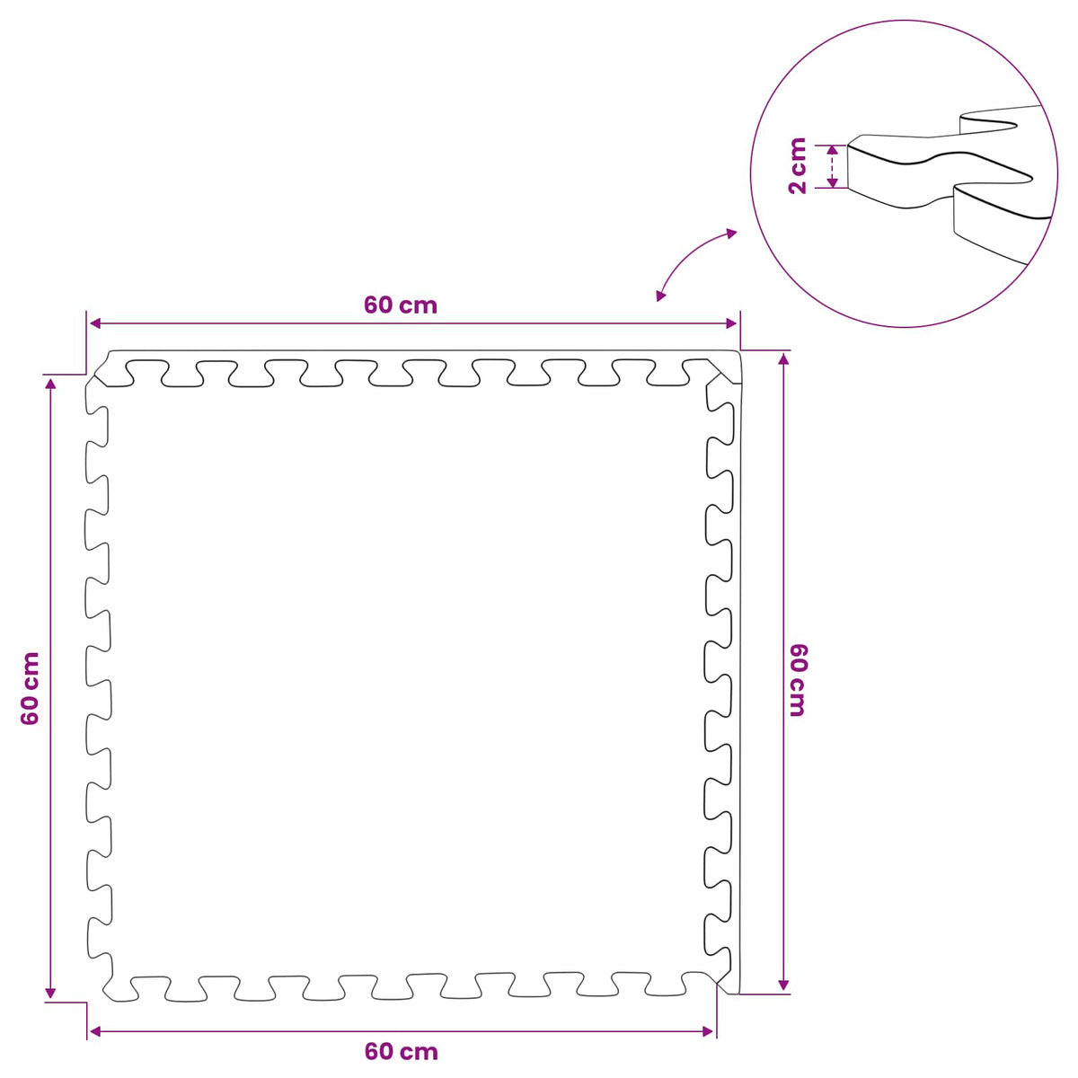 Padló Szőnyegek 12 db Kék 4,32 m² EVA Hab