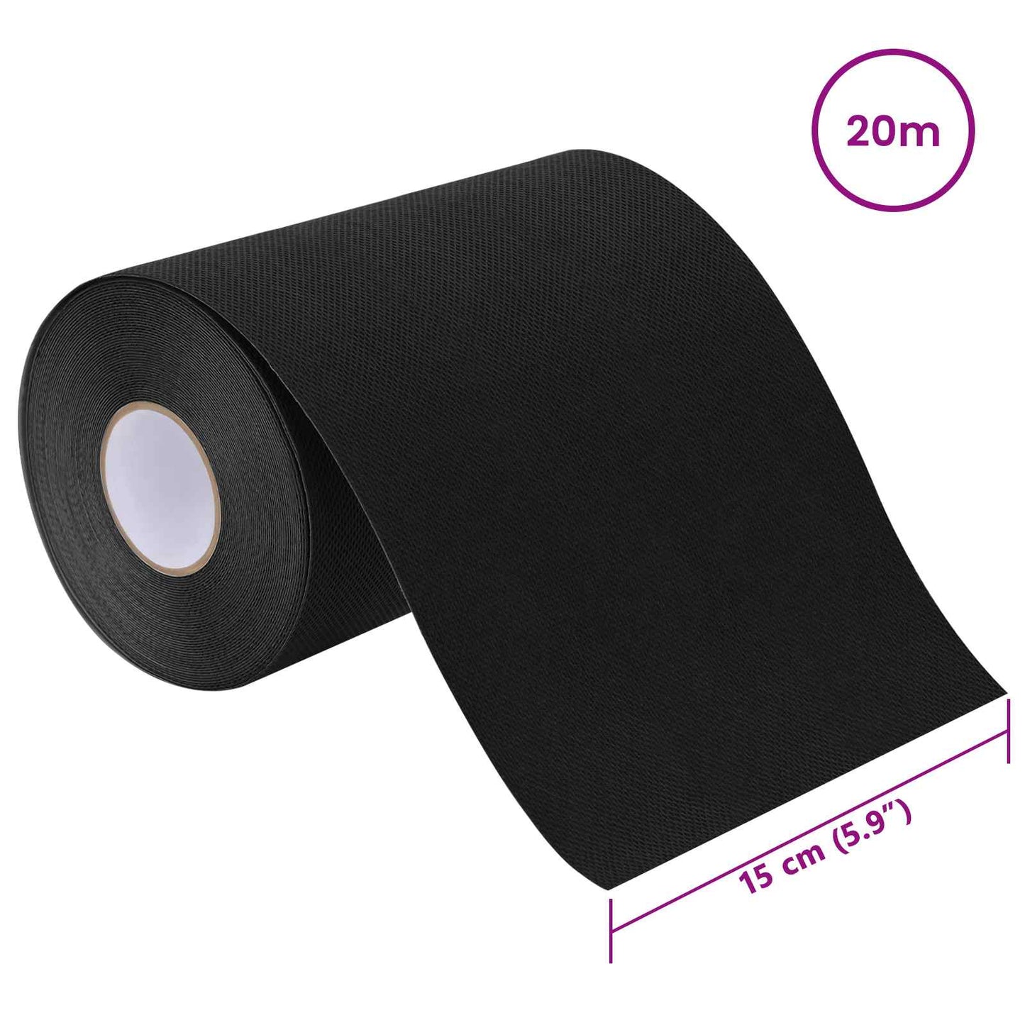 Öntapadó műfű szalag Fekete 15 cm x 20 m Nemes szövet