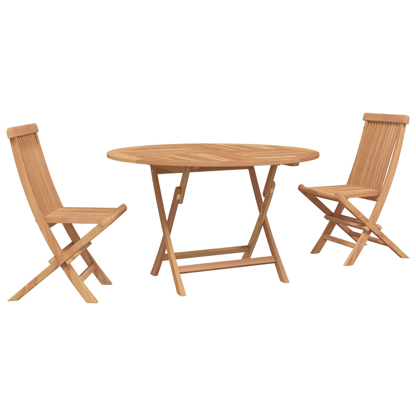 Kert Bistro Készlet 3 pcs Természetes Tömör Teakfa