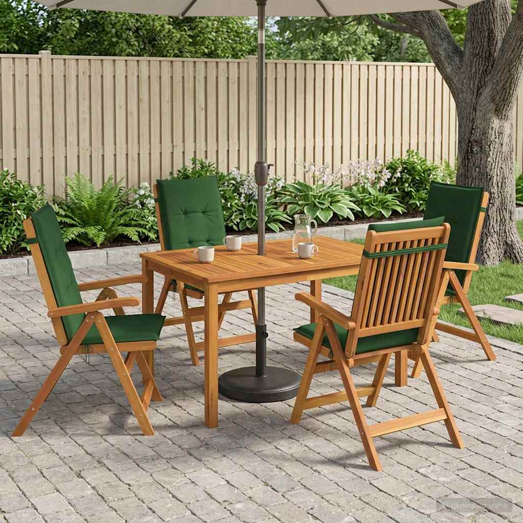5-Piece Garden Dining Set Természetes Tömör Akácfa