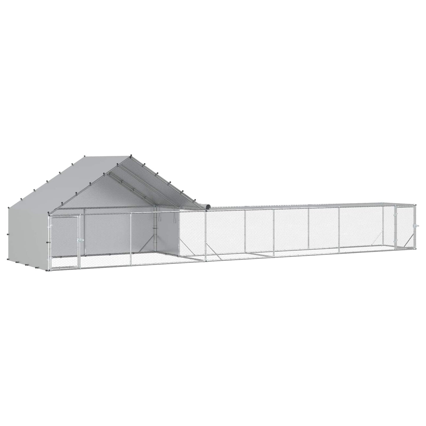 Tyúkó Tetővel és Udvarral 2 db Ezüst 8 x 2 x 1,9 m