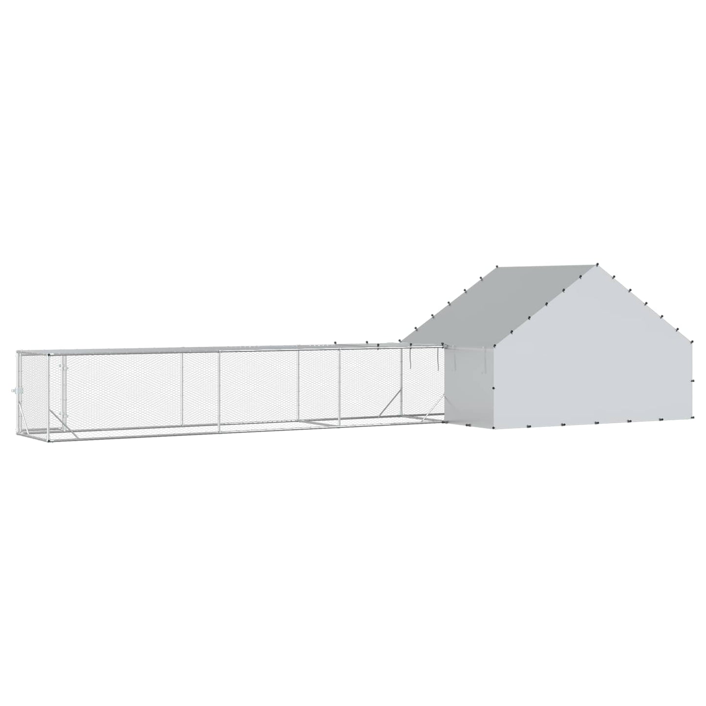 Tyúkó Tetővel és Udvarral 2 db Ezüst 8 x 2 x 1,9 m