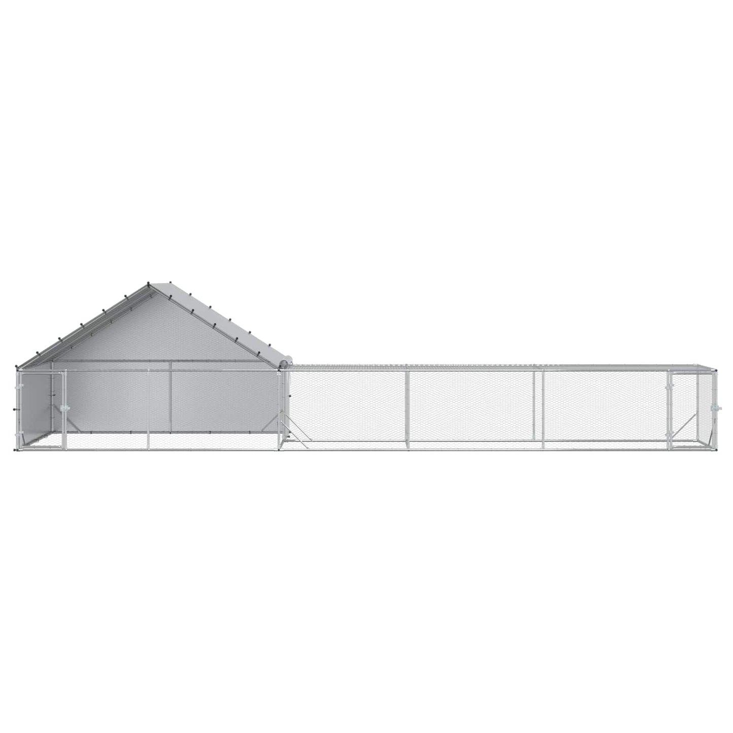 Tyúkó Tetővel és Udvarral 2 db Ezüst 8 x 2 x 1,9 m