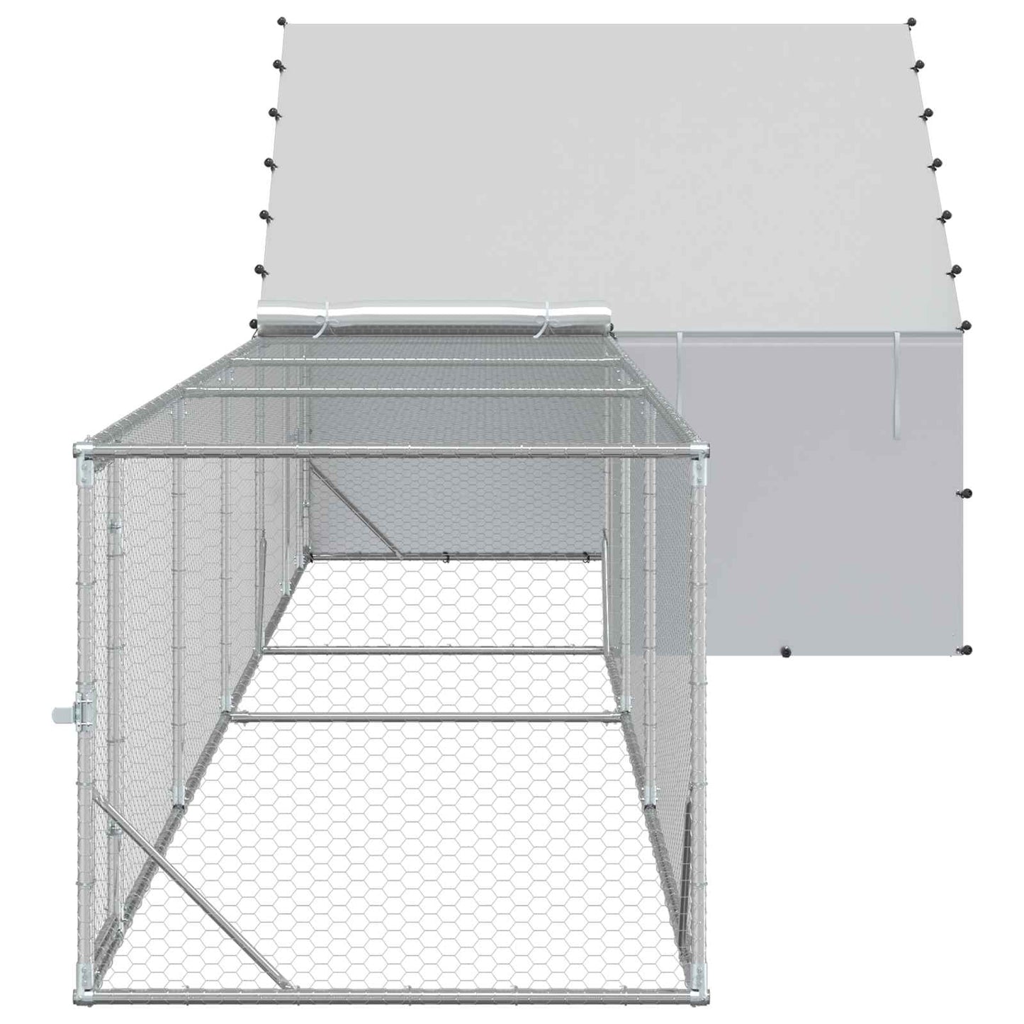 Tyúkó Tetővel és Udvarral 2 db Ezüst 8 x 2 x 1,9 m