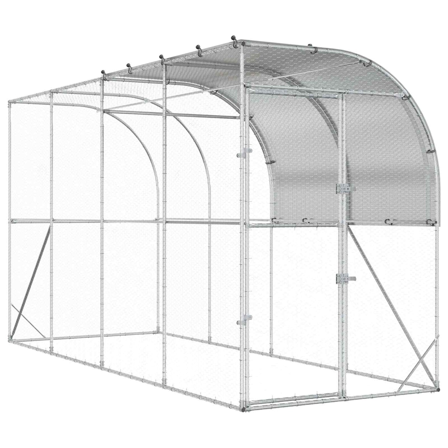 Falat támasztó tyúkól Ezüst 400 x 150 x 215 cm Horganyzott Acél