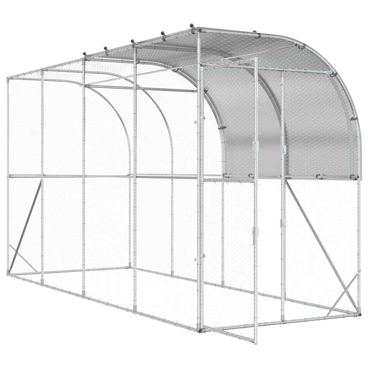 Falat támasztó tyúkól Ezüst 400 x 150 x 215 cm Horganyzott Acél