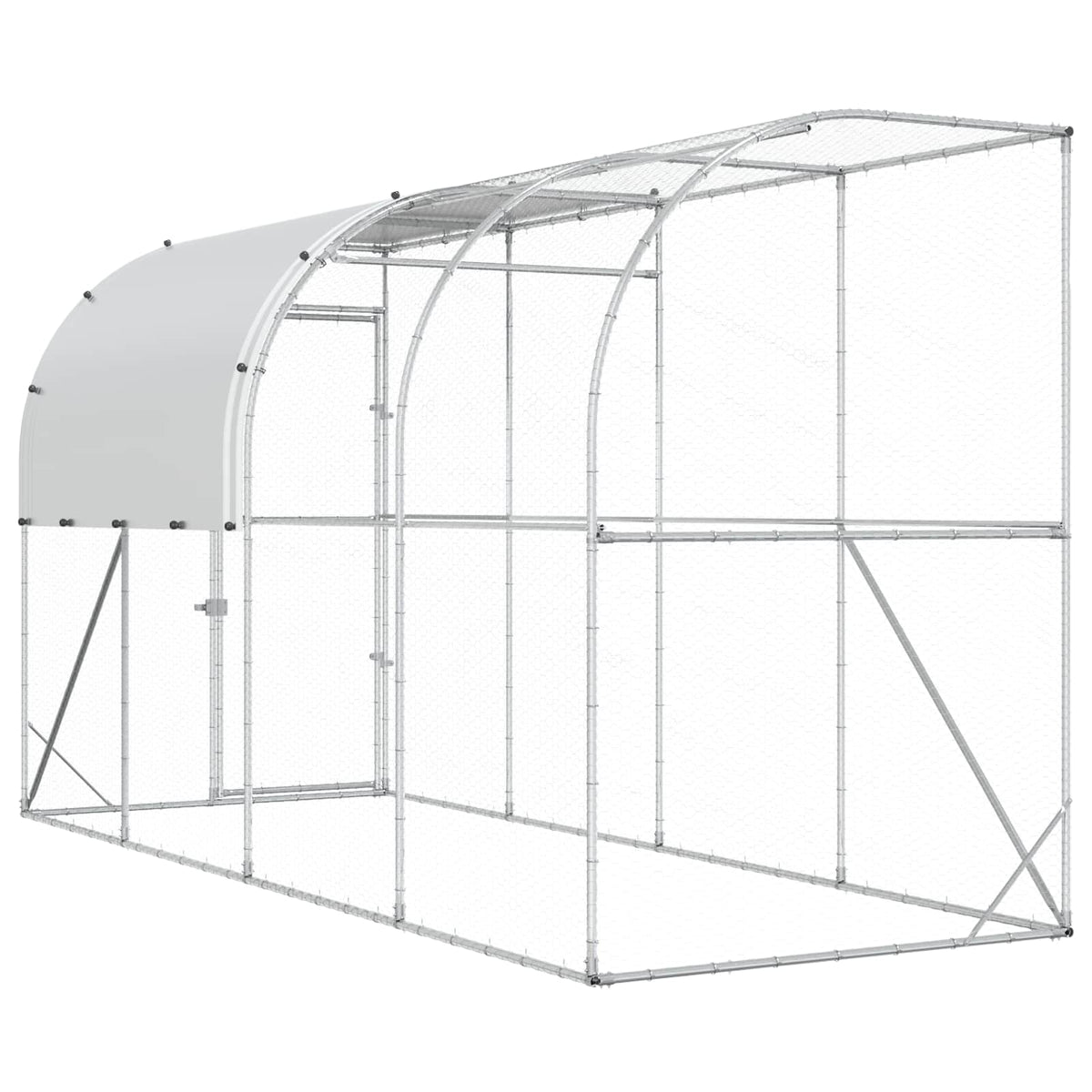 Falat támasztó tyúkól Ezüst 400 x 150 x 215 cm Horganyzott Acél