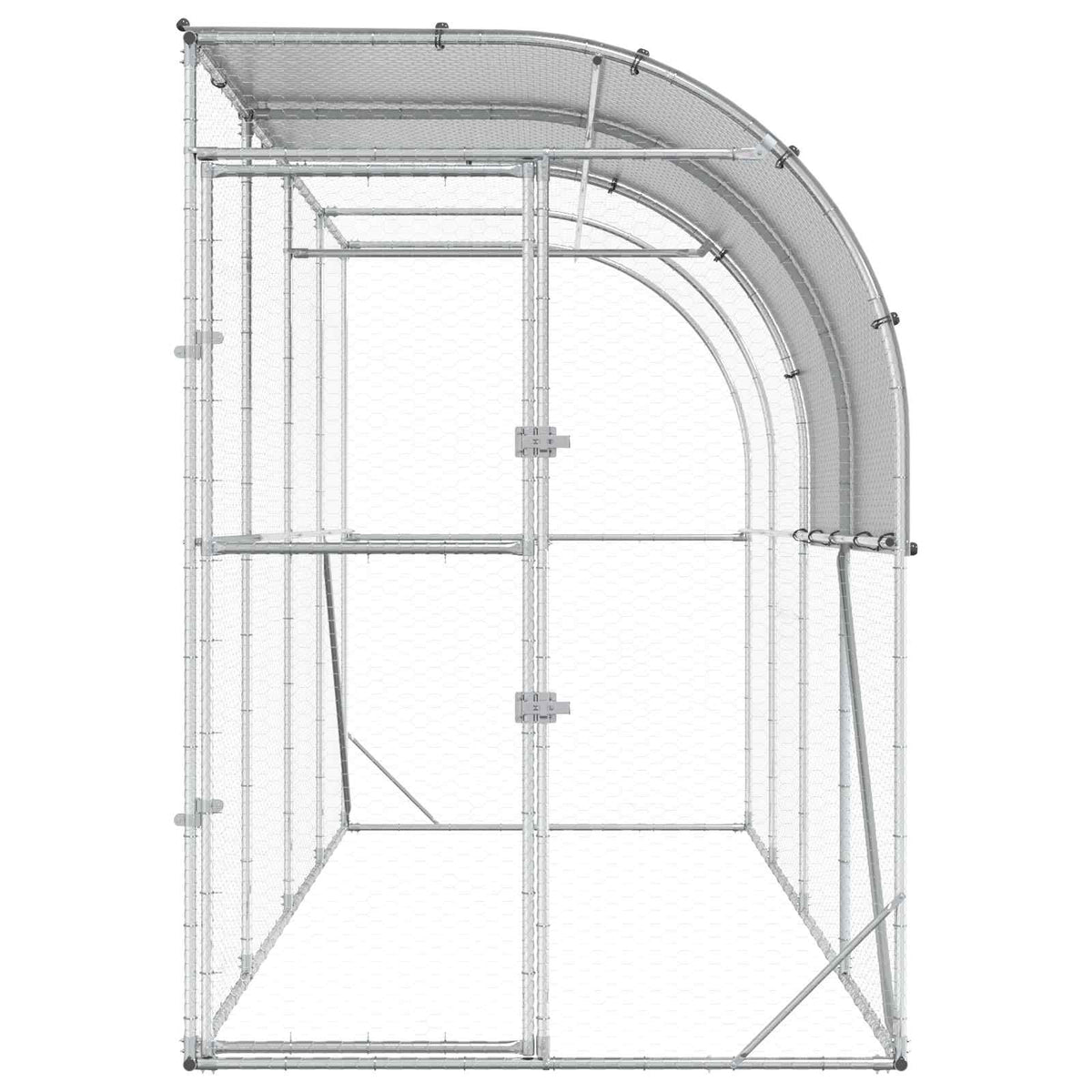 Falat támasztó tyúkól Ezüst 400 x 150 x 215 cm Horganyzott Acél