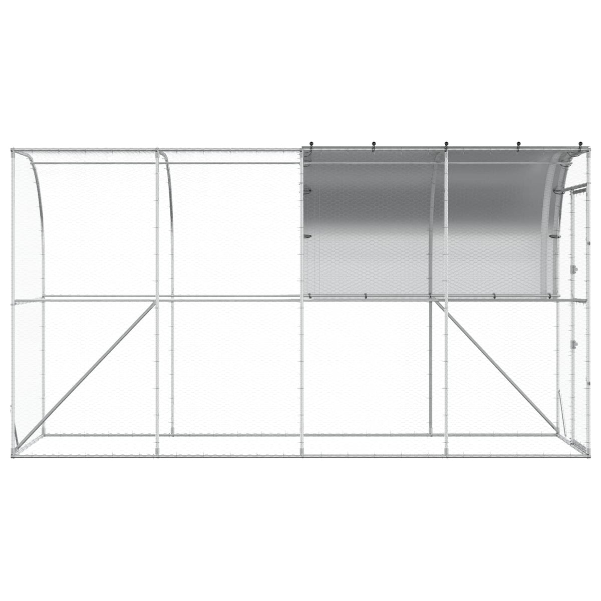 Falat támasztó tyúkól Ezüst 400 x 150 x 215 cm Horganyzott Acél