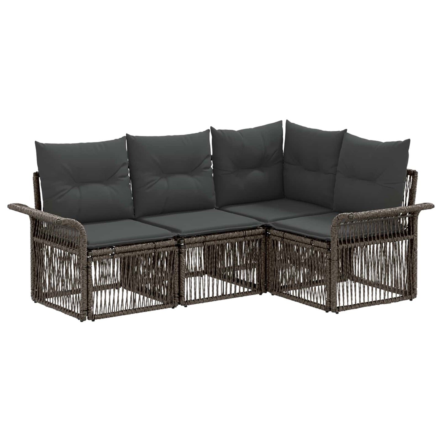 Kerti Kanapé Szett 4 pcs Szürke polirattan