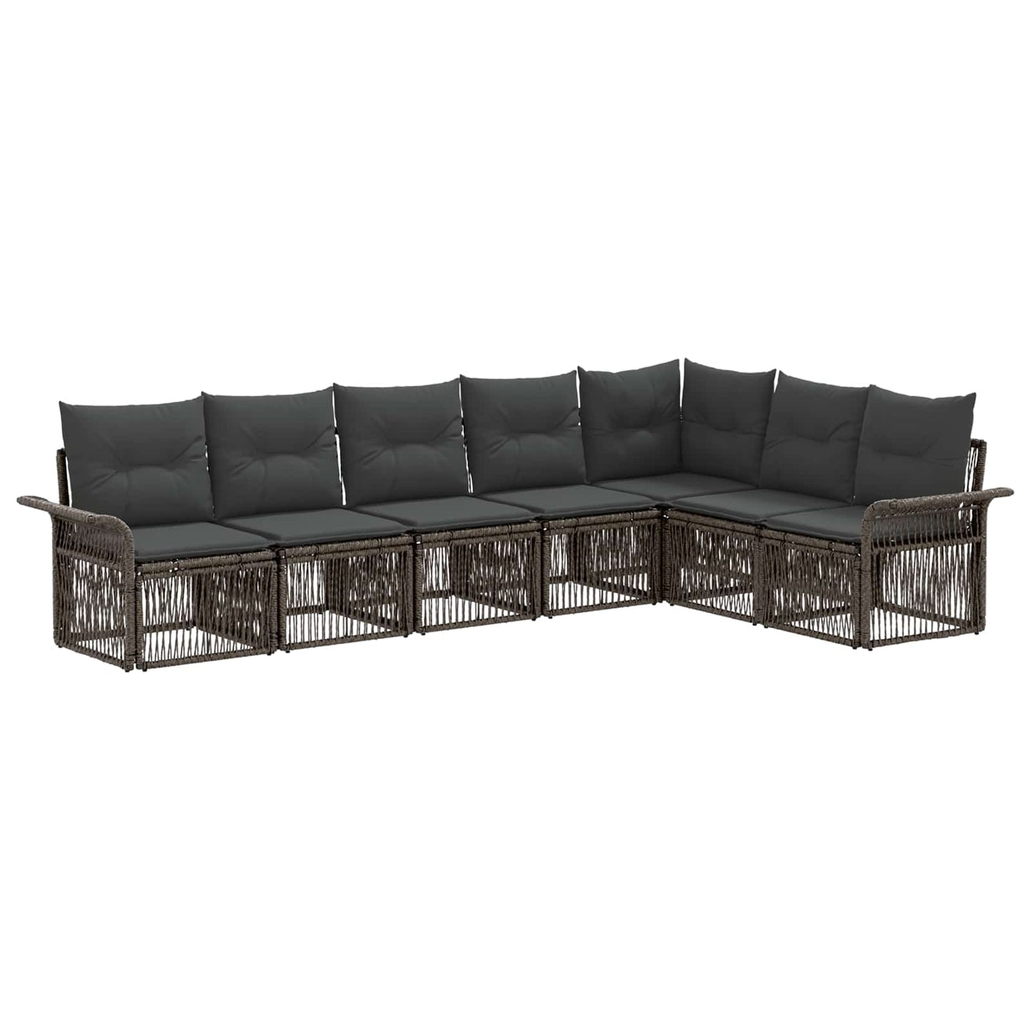 Kerti Kanapé Szett 7 pcs Szürke polirattan