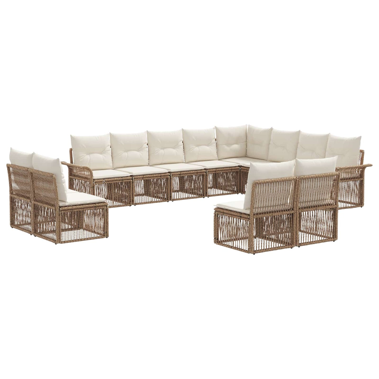Kerti Kanapé Szett 12 pcs Bézs polirattan