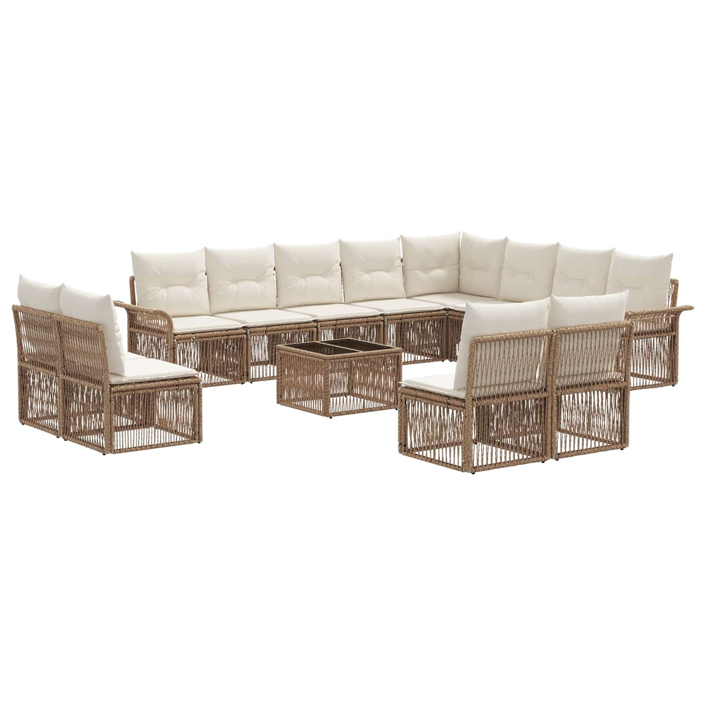 Kerti Kanapé Szett 13 pcs Bézs polirattan