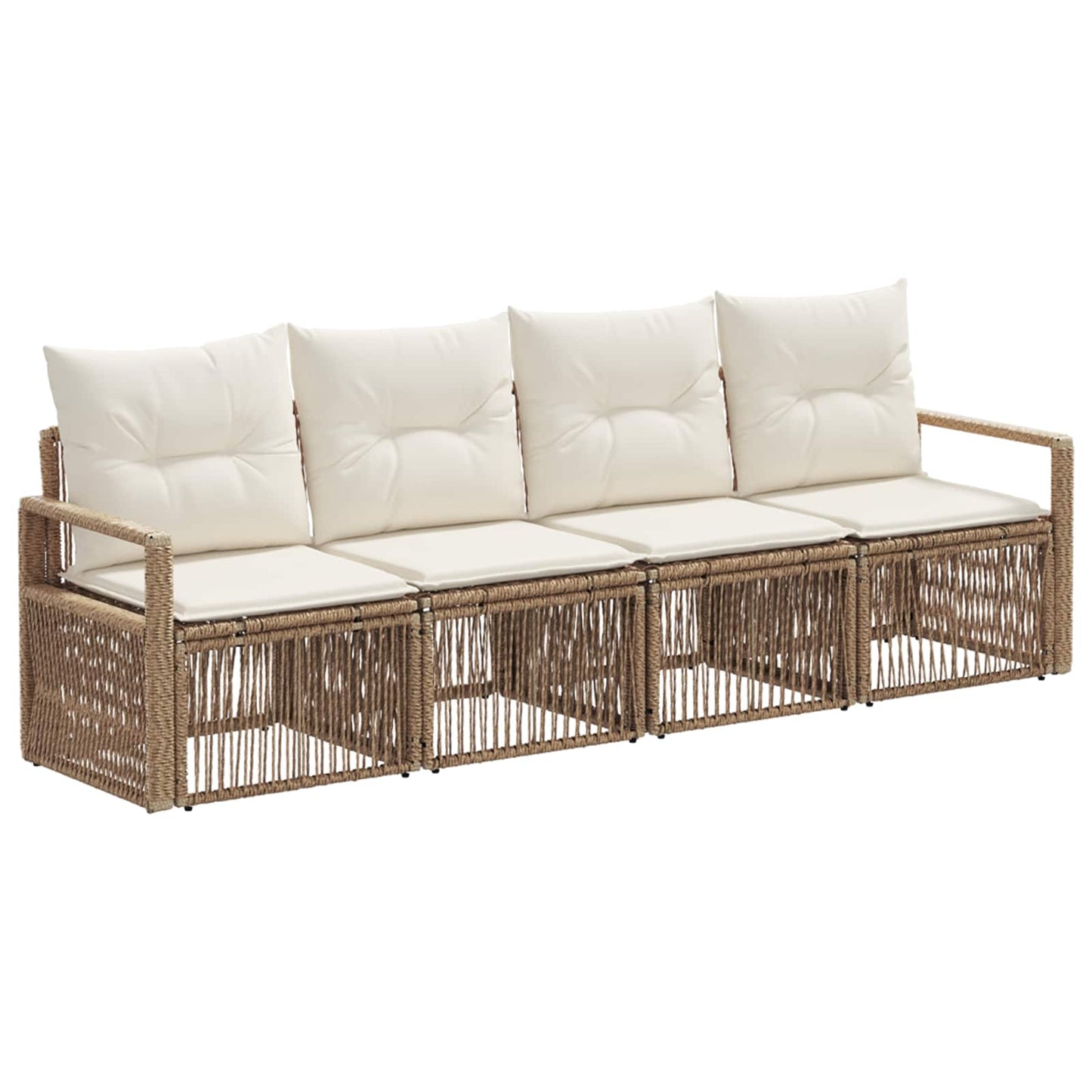 Kerti Kanapé Szett 4 pcs Bézs polirattan