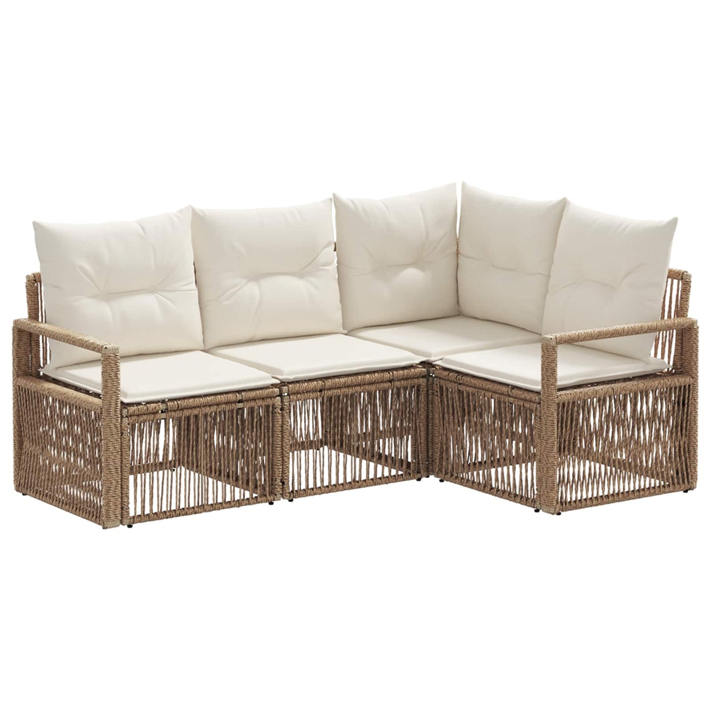 Kerti Kanapé Szett 4 pcs Bézs polirattan