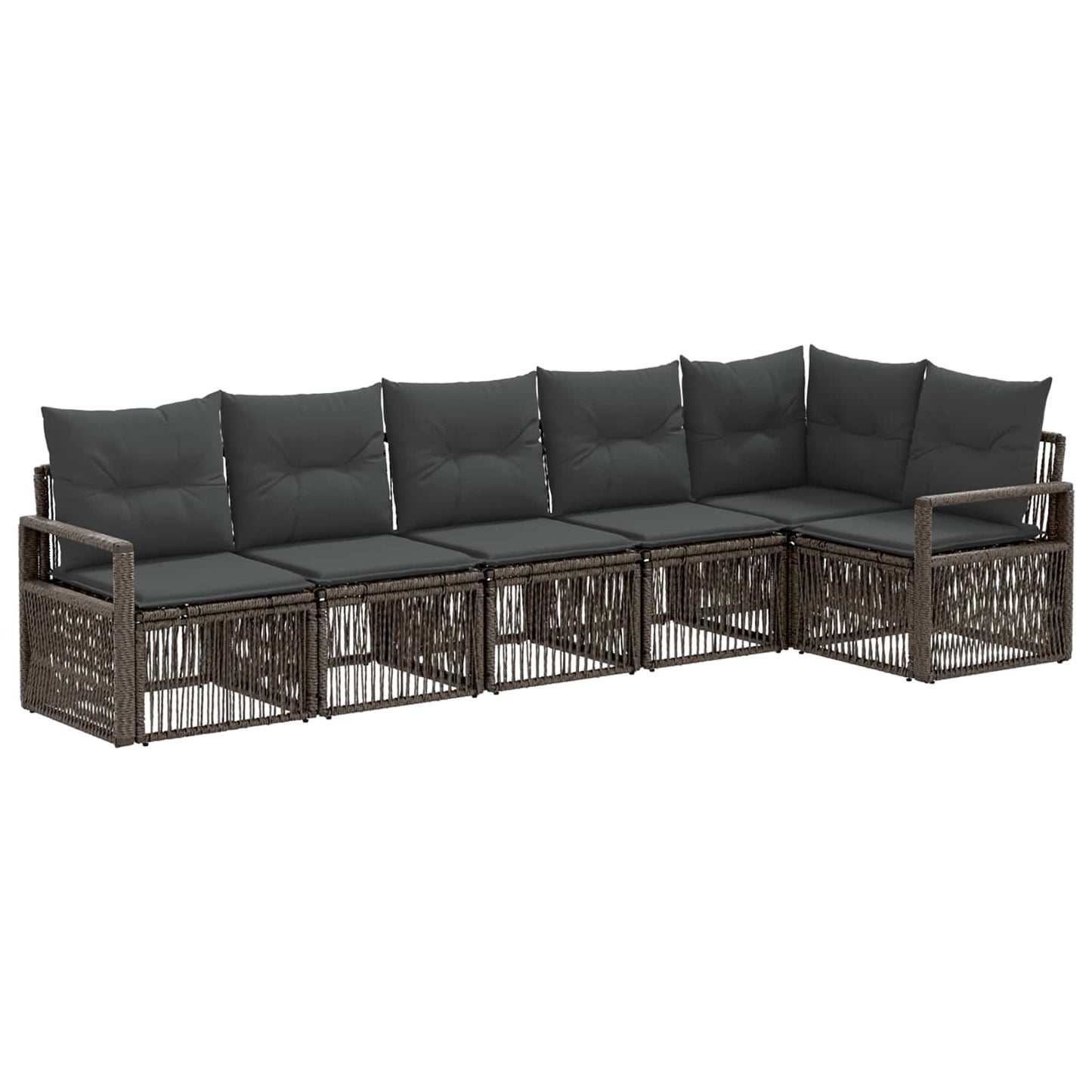 Kerti Kanapé Szett 6 pcs Szürke polirattan