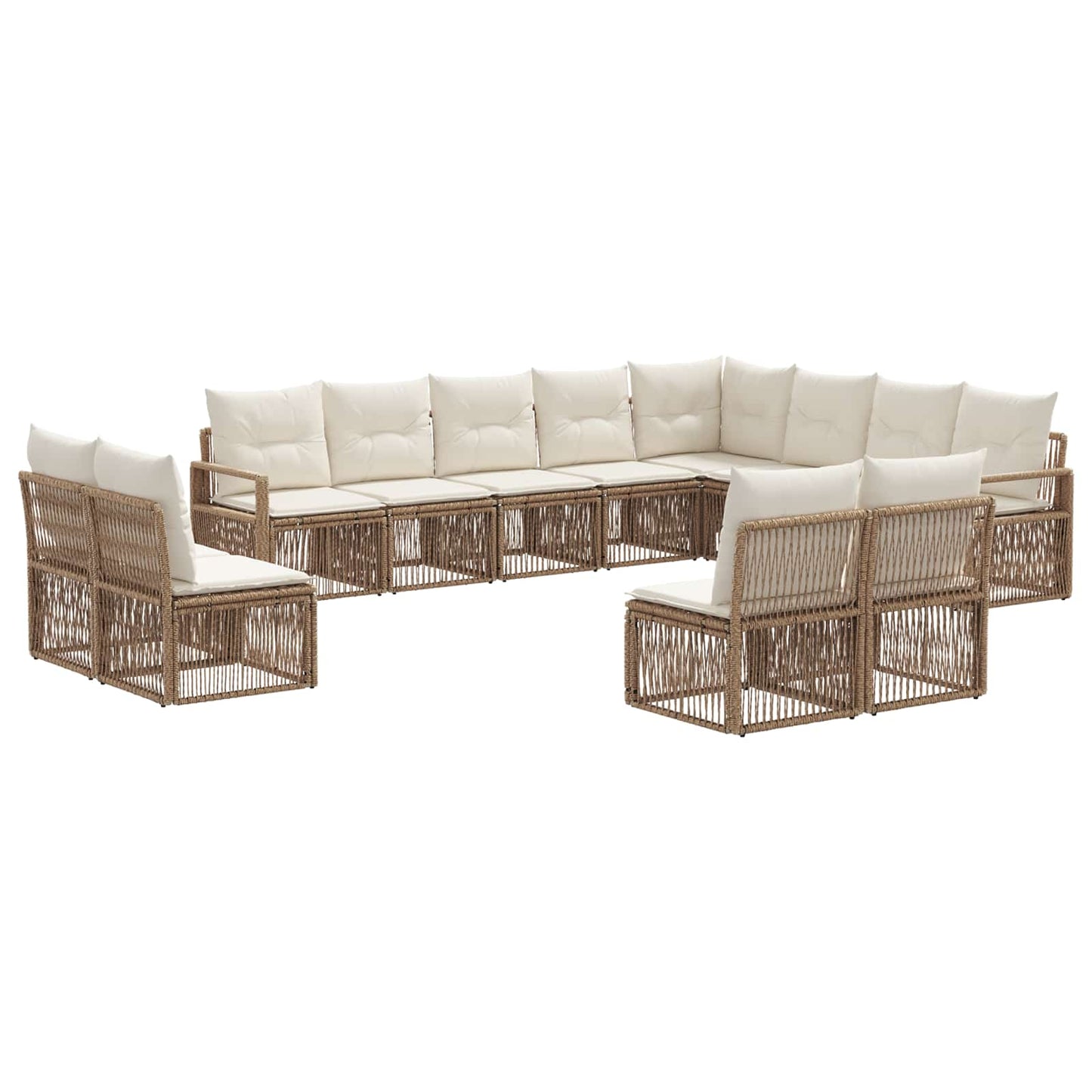 Kerti Kanapé Szett 12 pcs Bézs polirattan